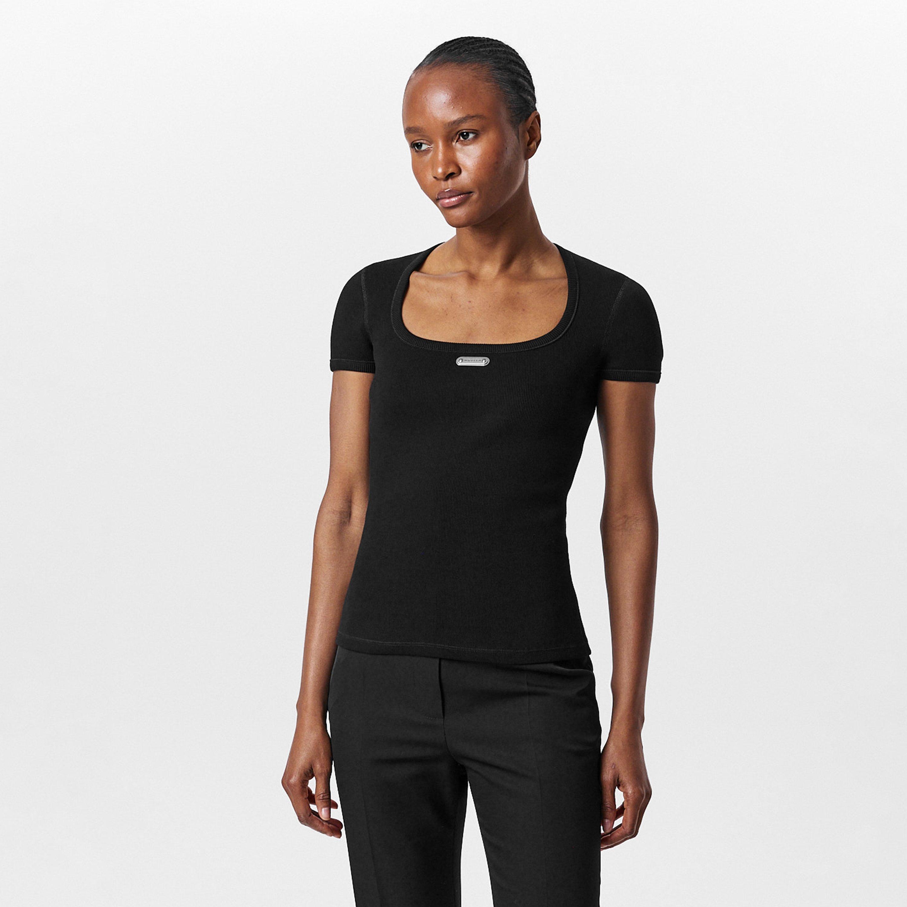 Black - Alexander McQueen - Women's Alex Logo Regular Fit T-Shirt - 3