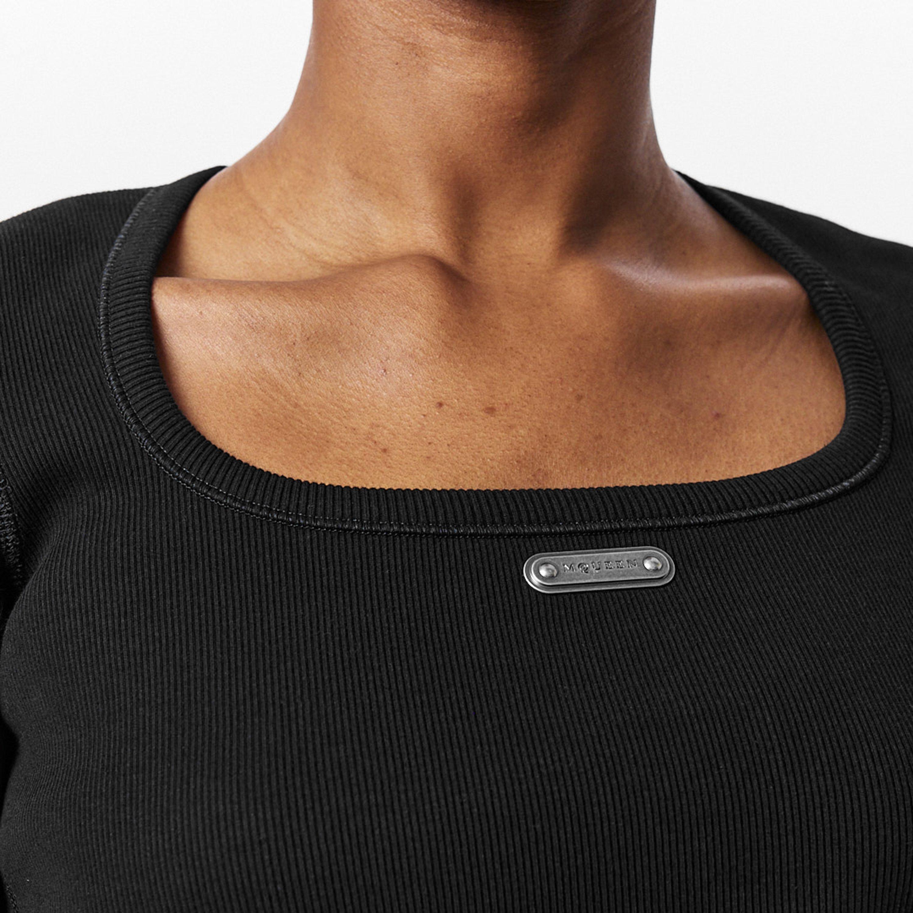 Black - Alexander McQueen - Women's Alex Logo Regular Fit T-Shirt - 5