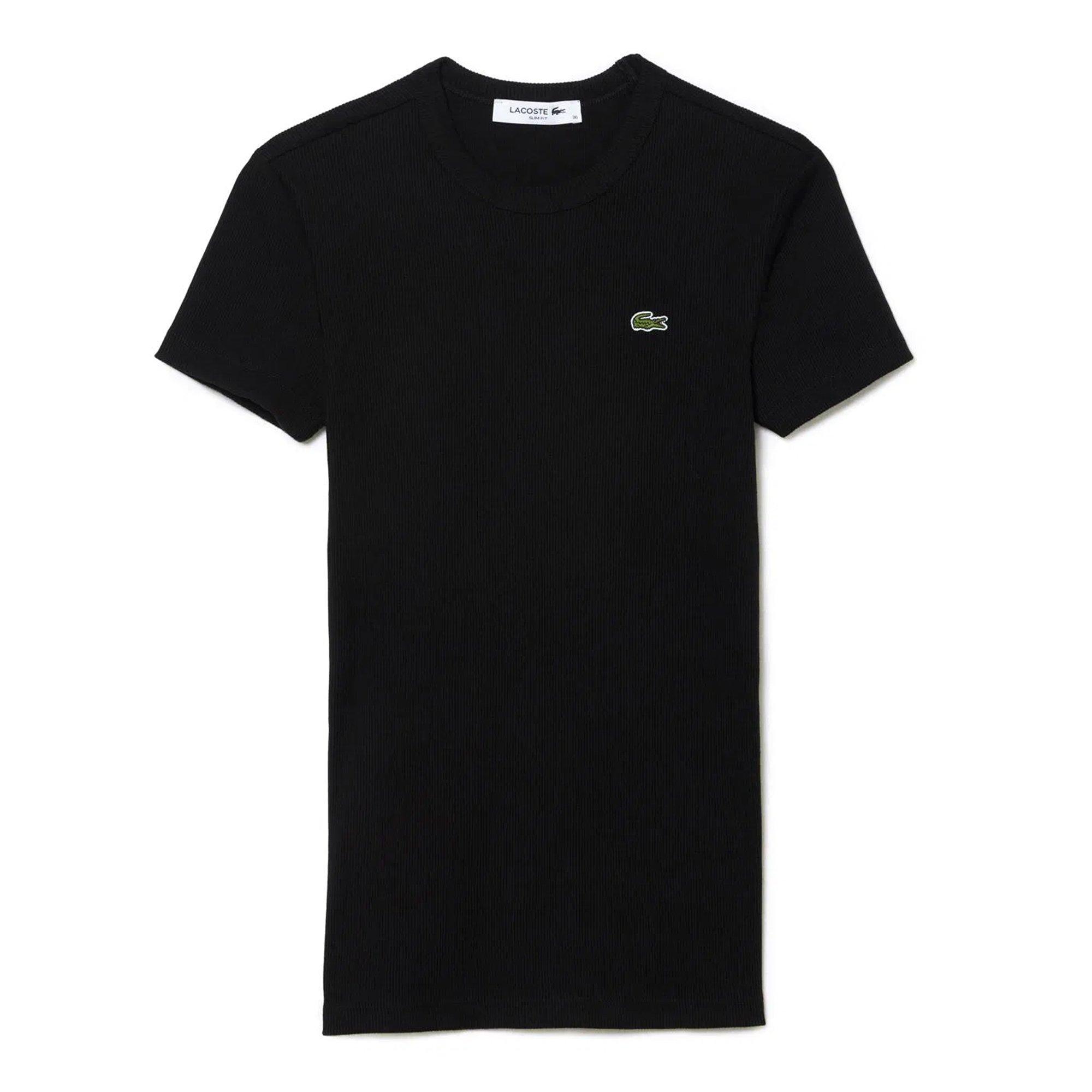 BLACK - Lacoste - Rib Slim Fit T-Shirt - 1