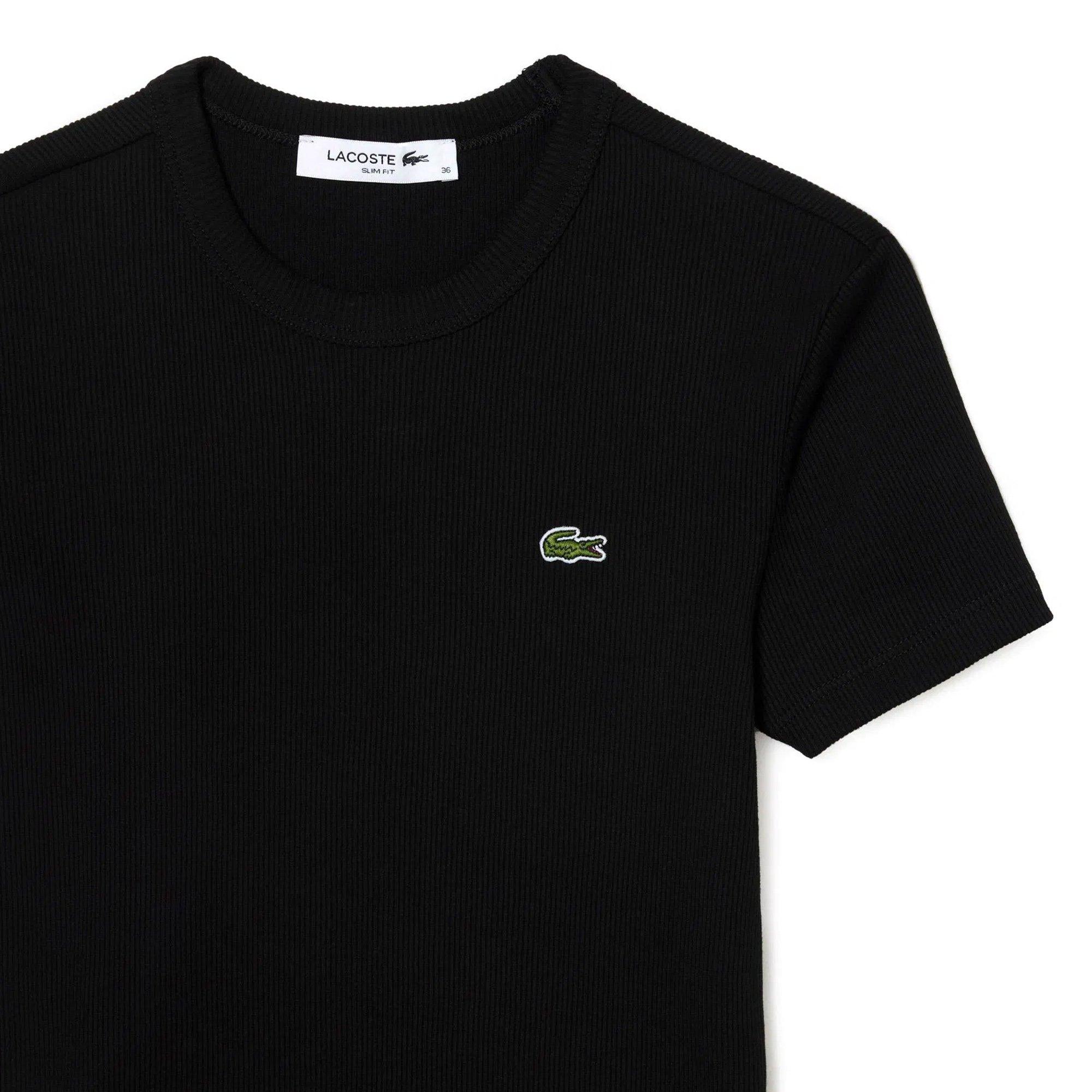 BLACK - Lacoste - Rib Slim Fit T-Shirt - 2