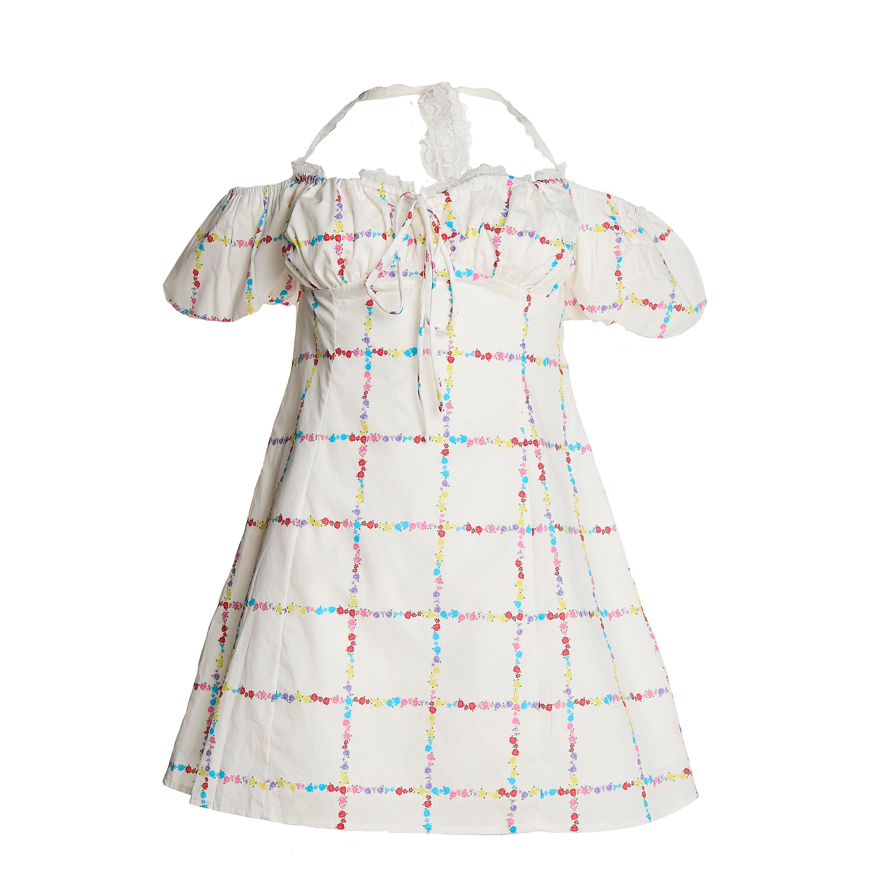 White - Collective The Label - Picnic Floral A-Line Mini-Dress - 1