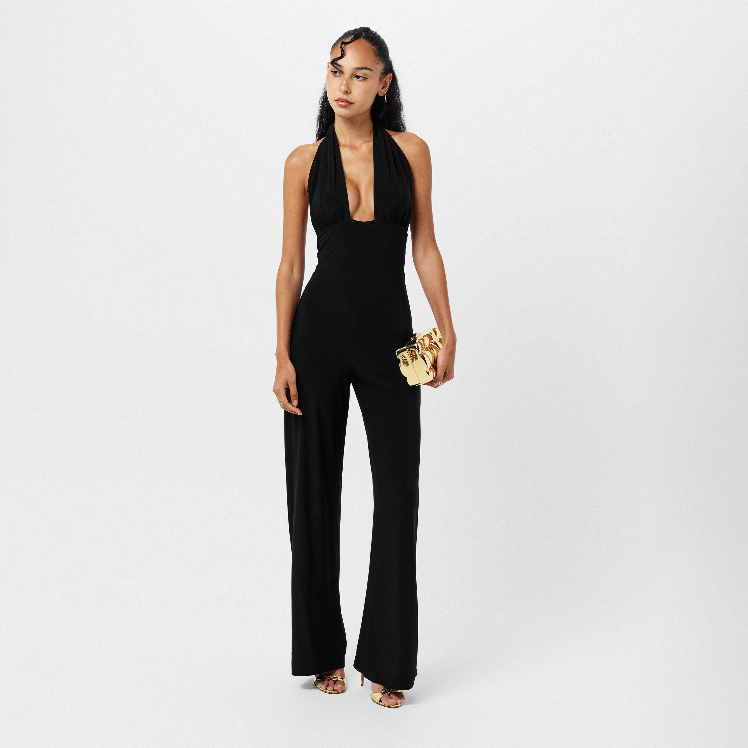 Norma Kamali | Women's Fitted Straight Leg Stretch Zip Jumpsuit