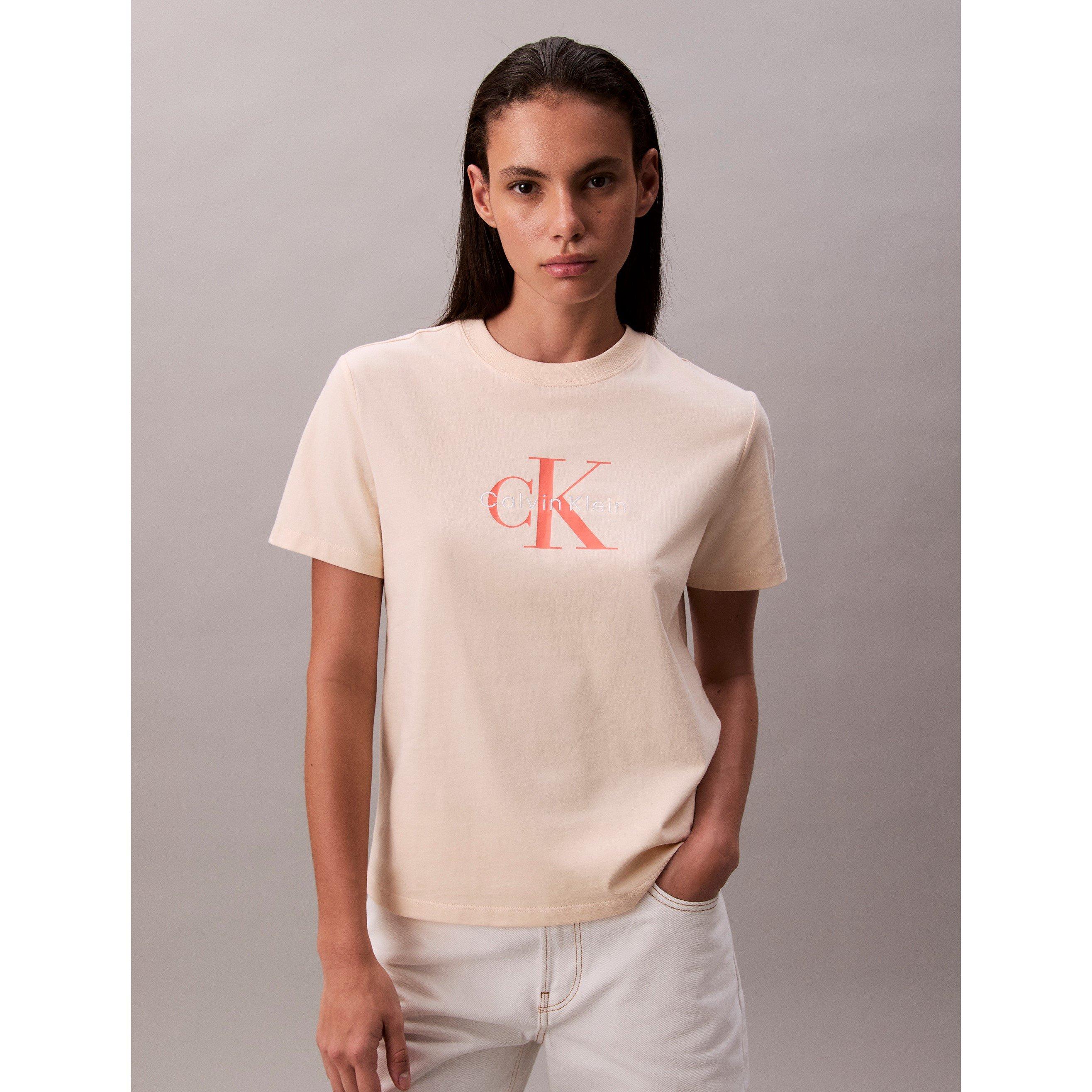 Calvin Klein Jeans Women's Regular Fit T-Shirt - Brazilian Sand - 8 (XS)