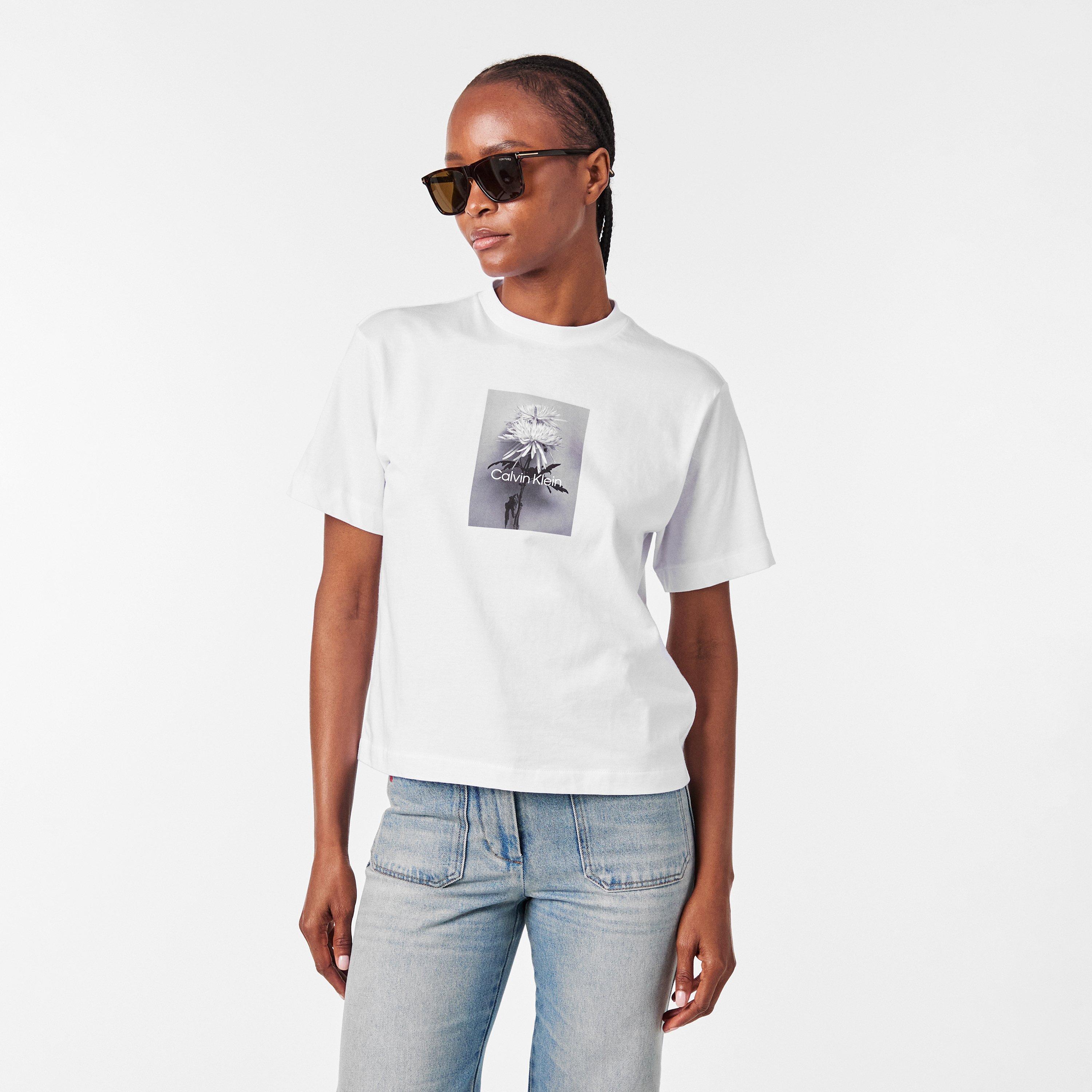 Brilliant White - Calvin Klein Jeans - Women's CKJ Flower Box Oversized T-Shirt - 3
