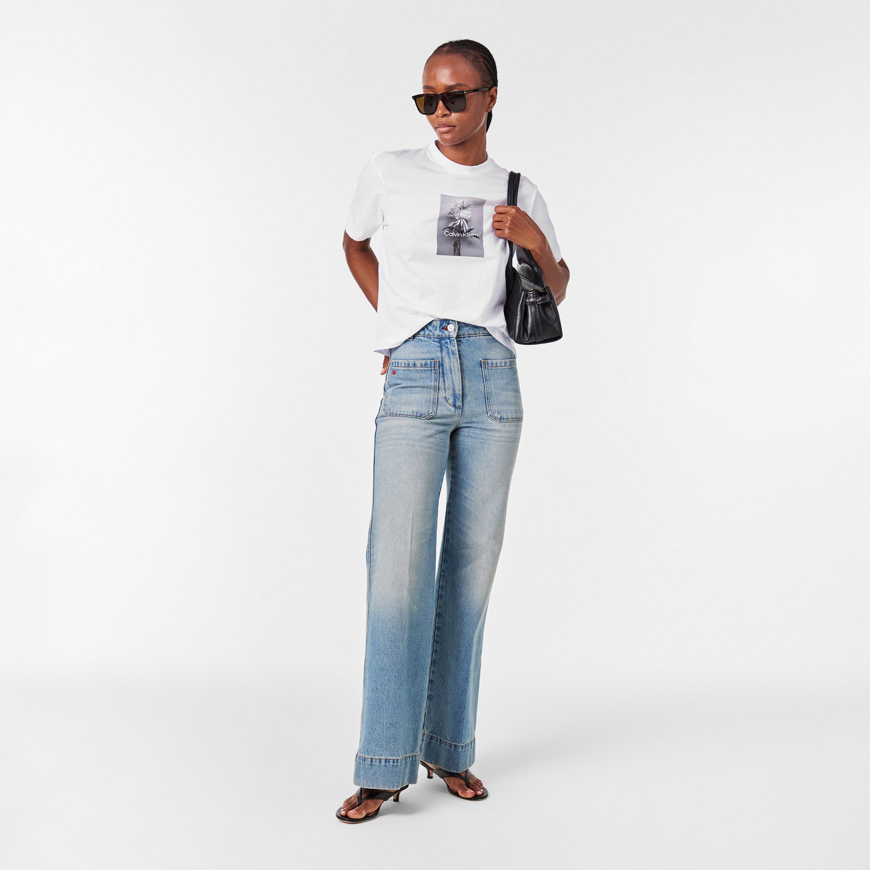 Brilliant White - Calvin Klein Jeans - Women's CKJ Flower Box Oversized T-Shirt - 6