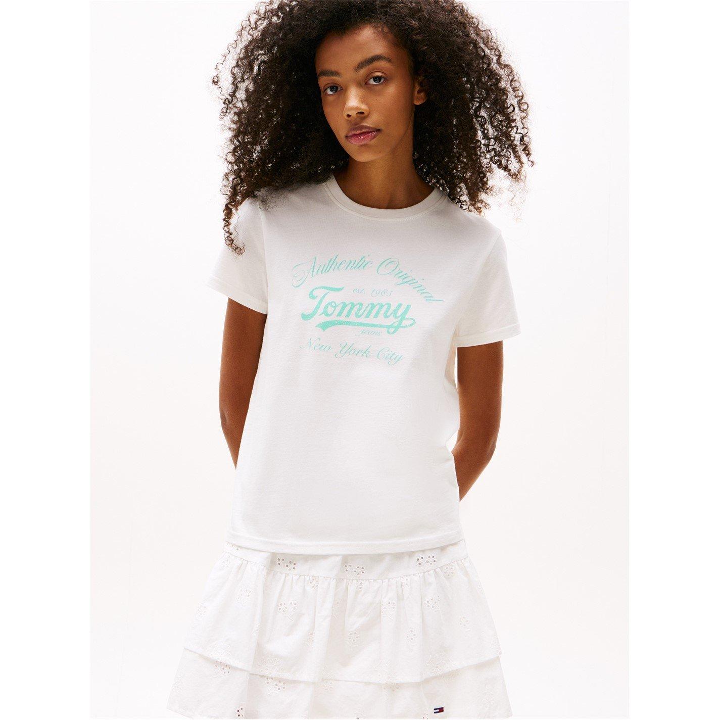Tommy Jeans Women's Essential Logo Tee - White L1 - 10 (S)