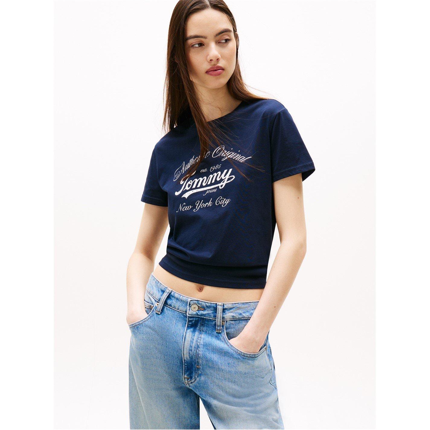 Tommy Jeans Women's Essential Logo Tee - Navy L1 - 14 (L)