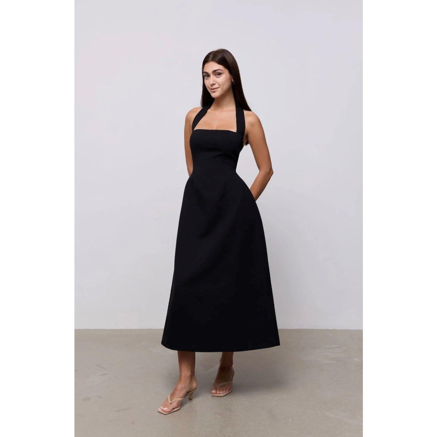 Womens Halter Midi Maxi Dress