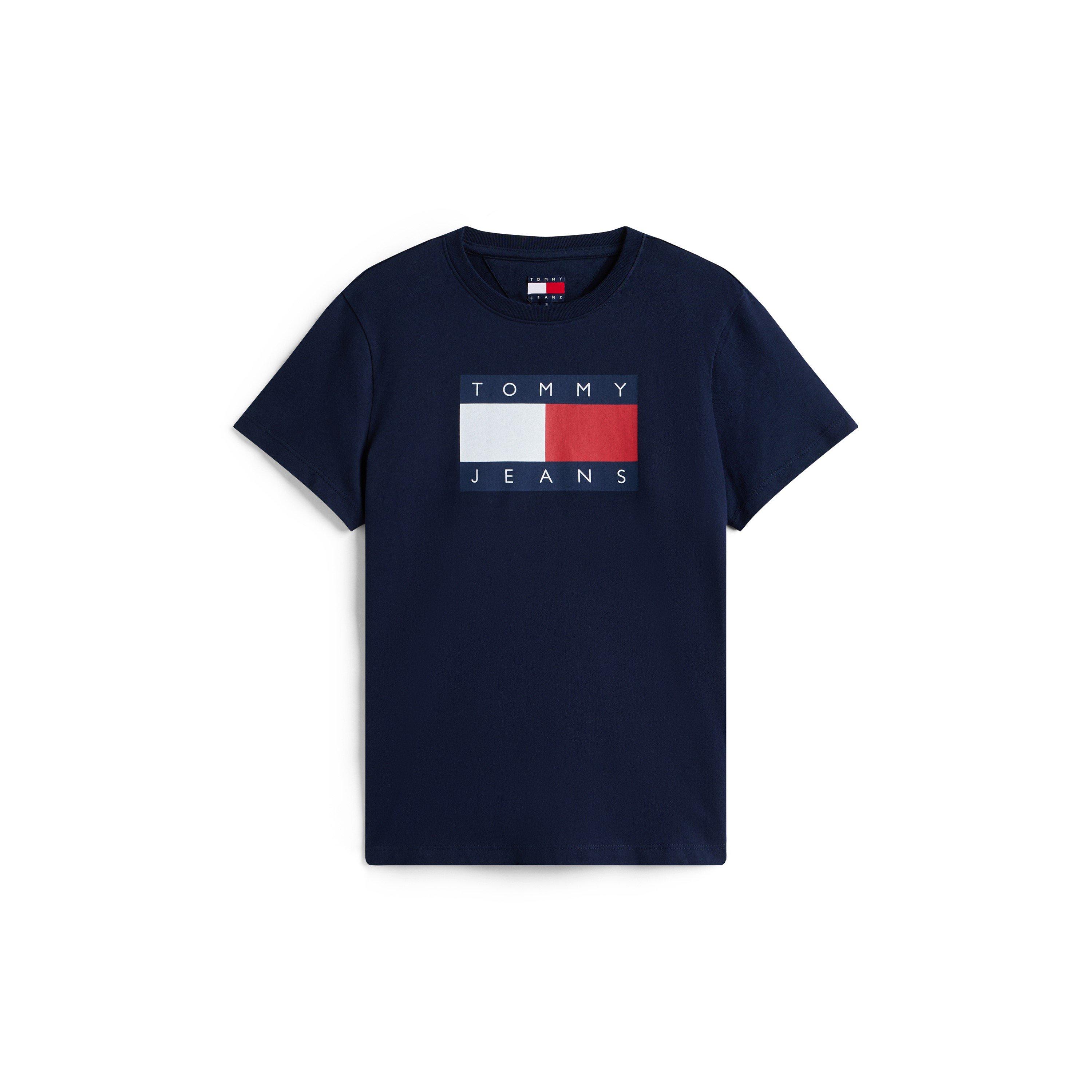 Tommy Jeans Women's Tj Badge Rib Regular Fit T-Shirt - Dark Night Navy - 8 (XS)