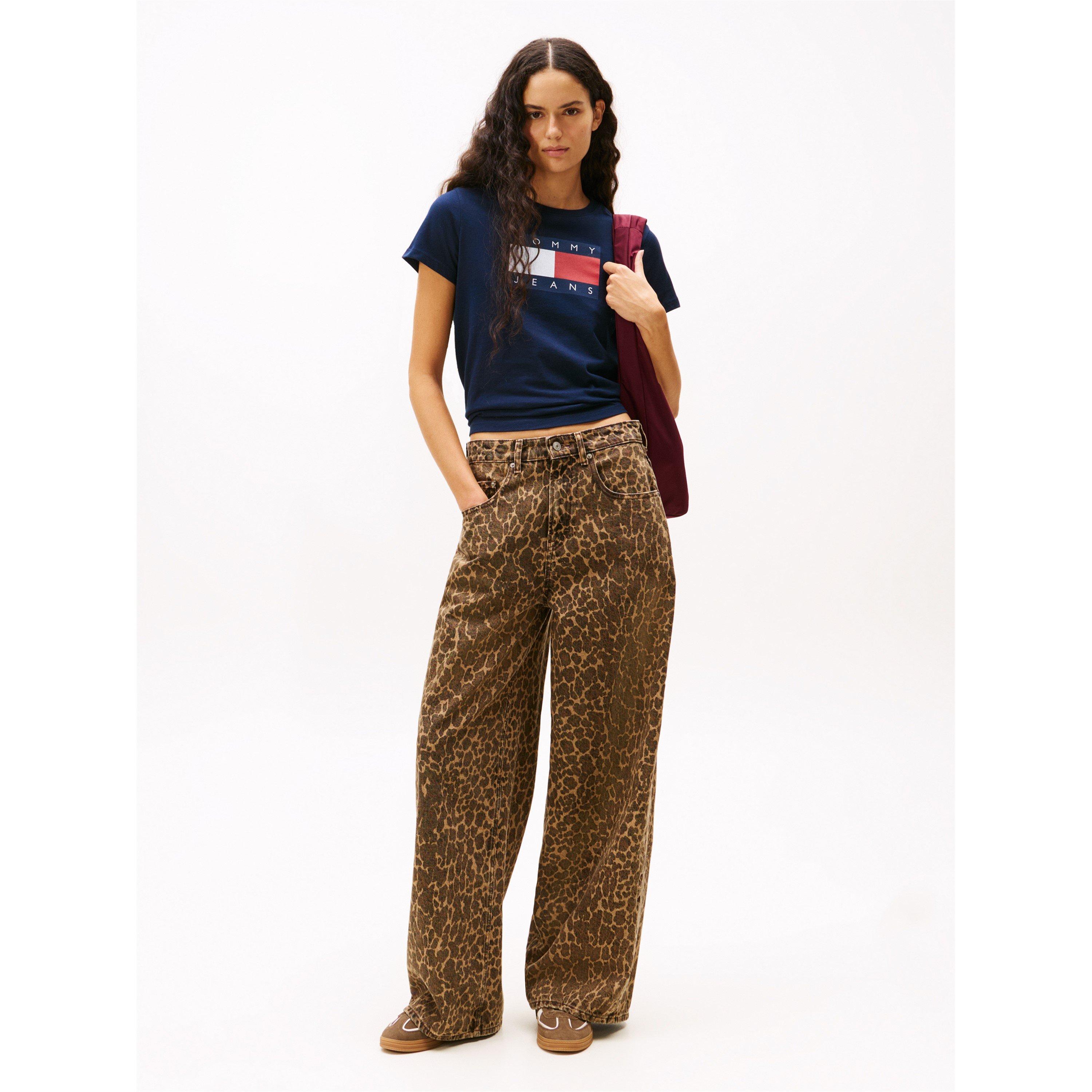 Nuit Noire Marine - Tommy Jeans - Women's TJ Badge Rib Regular Fit T-Shirt - 3