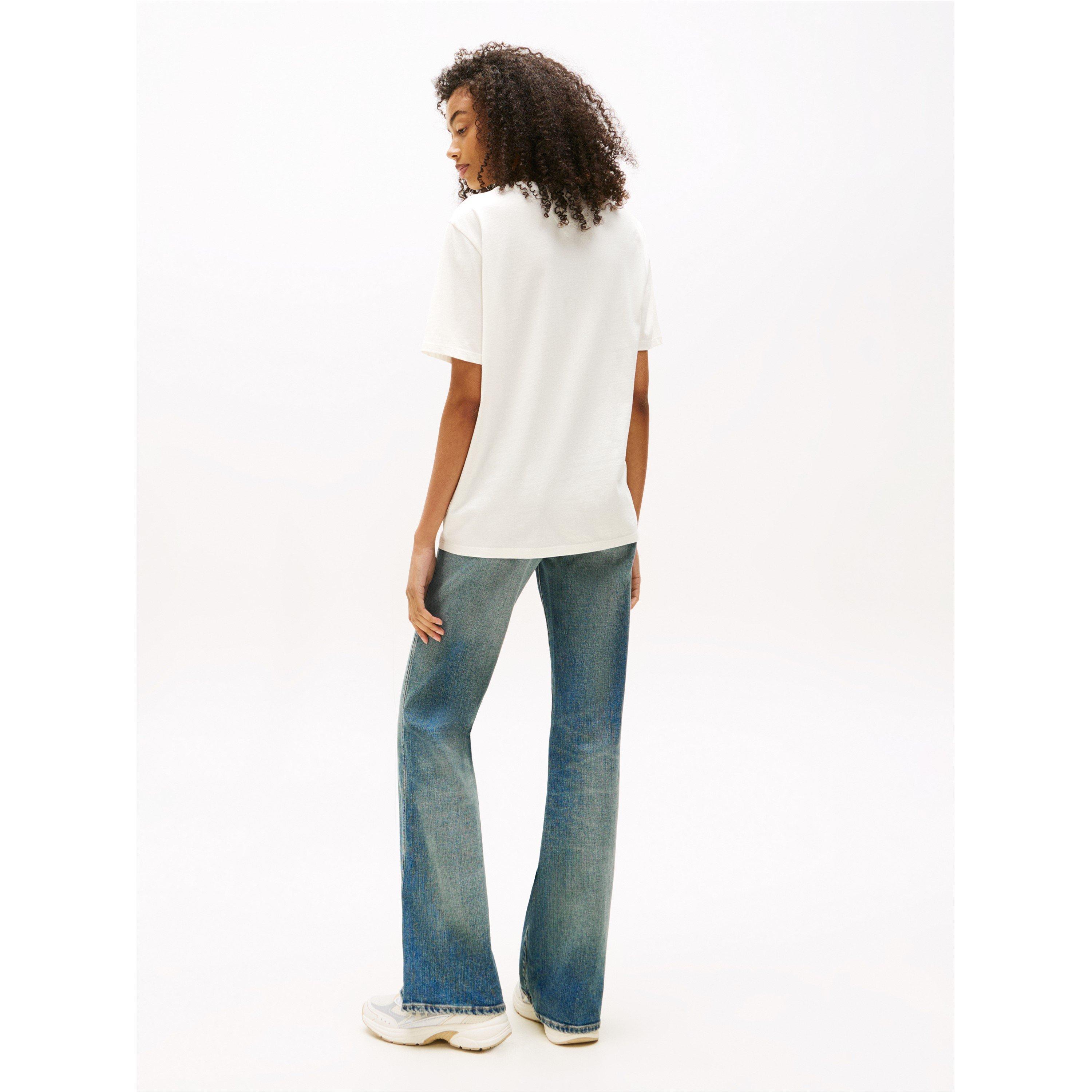 Ecru - Tommy Jeans - Women's TJ Strawbs Regular Fit T-Shirt - 4