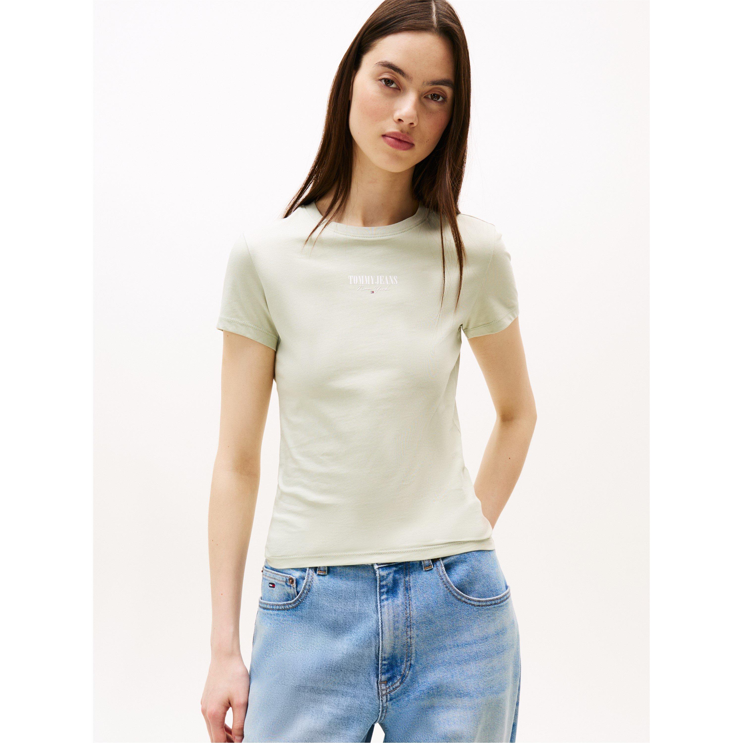 Misty Sage - Tommy Jeans - Women's TJ Essential Logo Regular Fit T-Shirt - 2