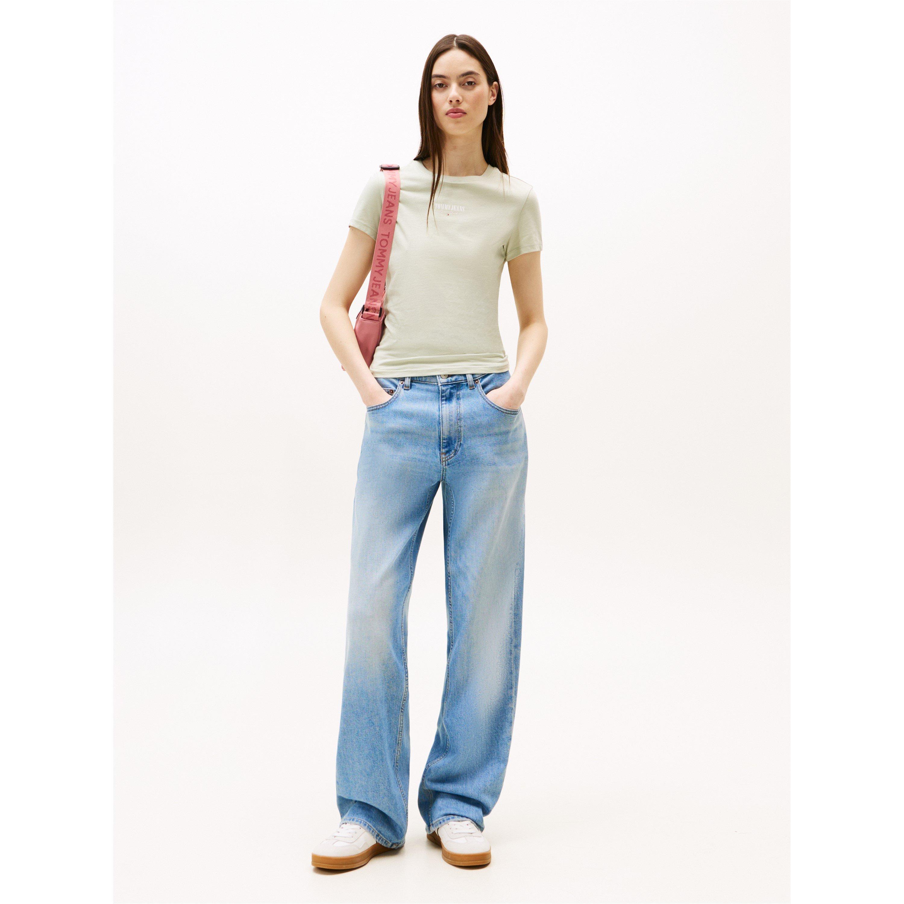 Misty Sage - Tommy Jeans - Women's TJ Essential Logo Regular Fit T-Shirt - 3