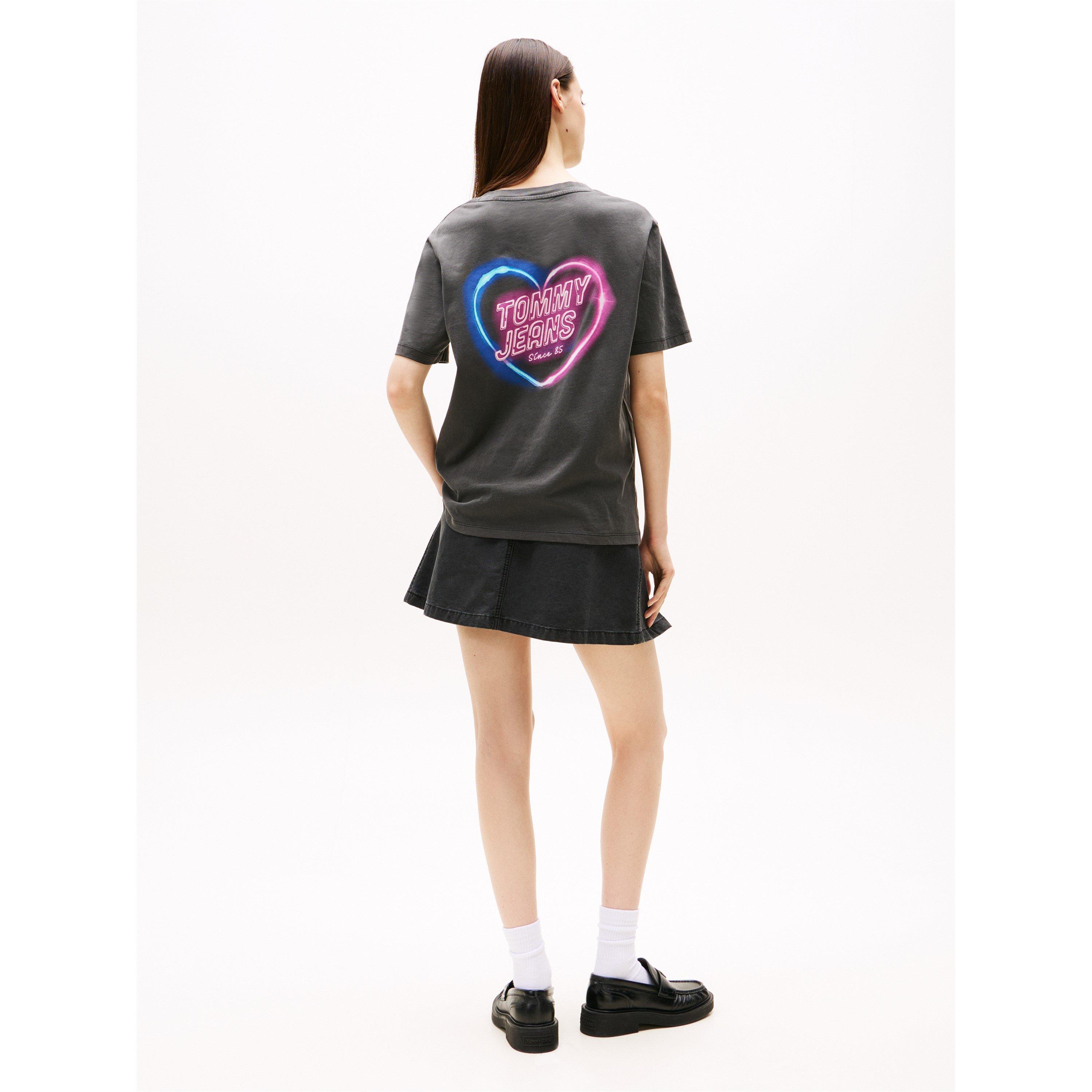 Black - Tommy Jeans - Women's TJ Neon Regular Fit T-Shirt - 4