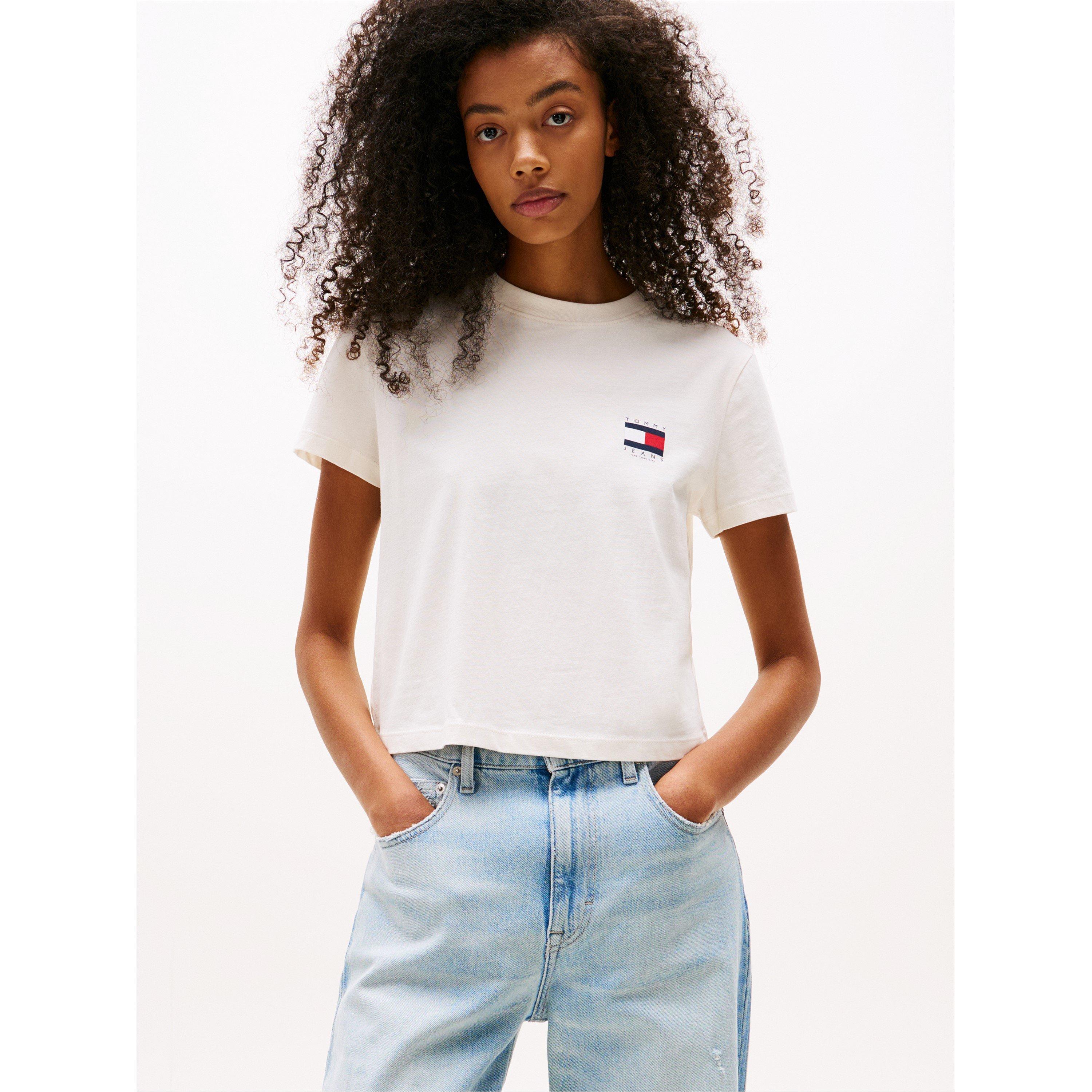 Ancient White - Tommy Jeans - Women's TJ Flag Graphic Regular Fit T-Shirt - 2