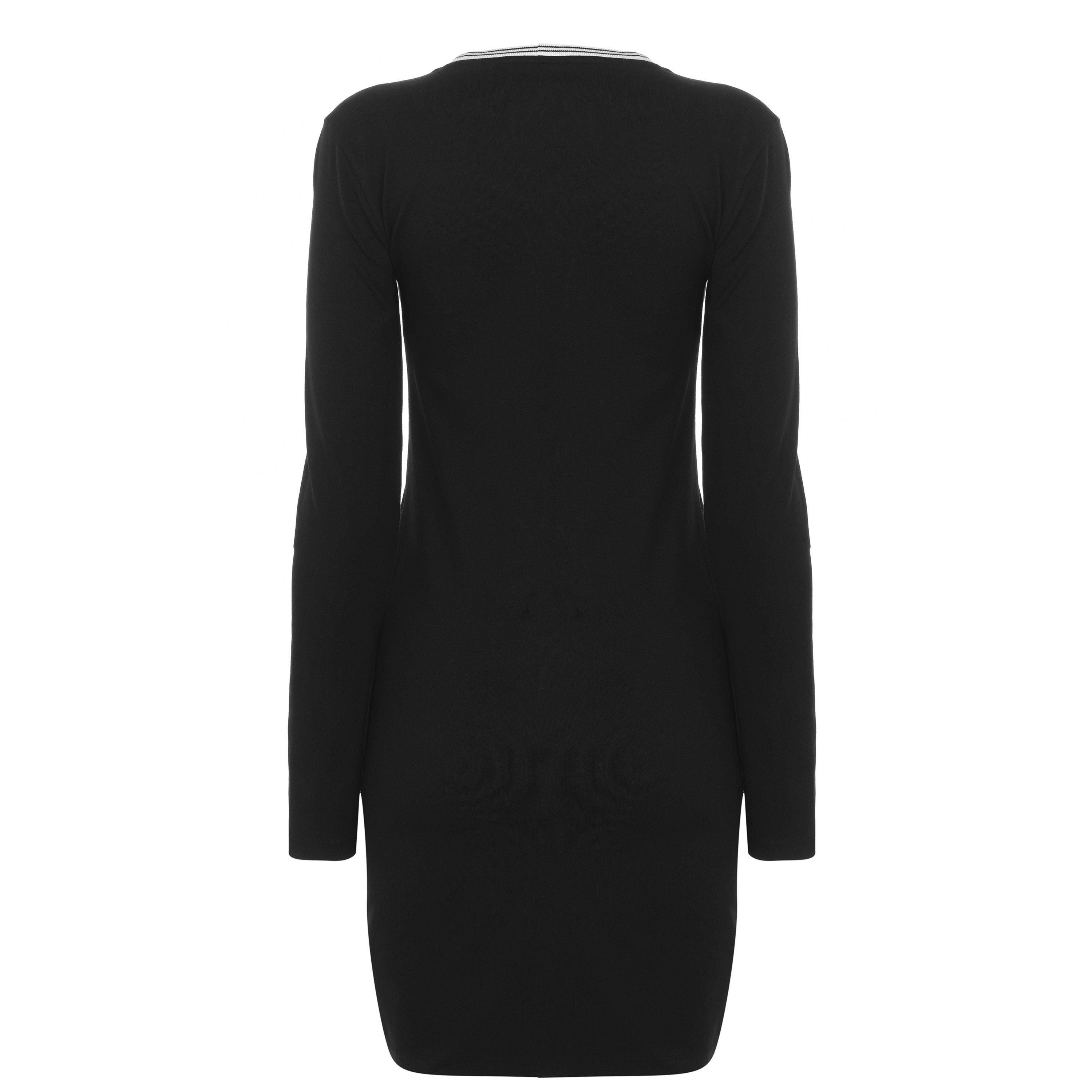 Black - Jack Wills - Capstaff Long Sleeve T-Shirt Mini Dress - 6