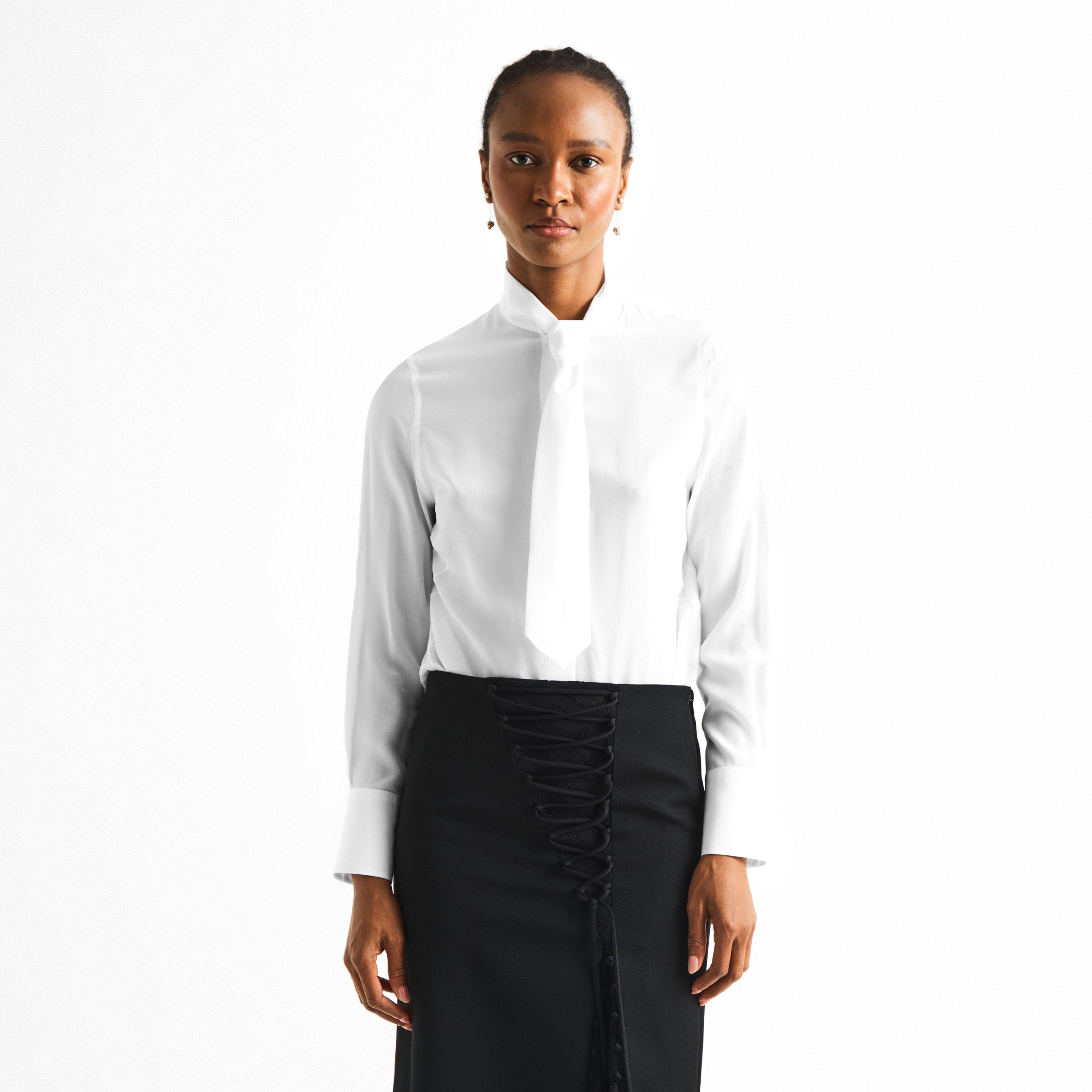 White - Alexander McQueen - Alex Long Sleeve Tie Ld63 - 3