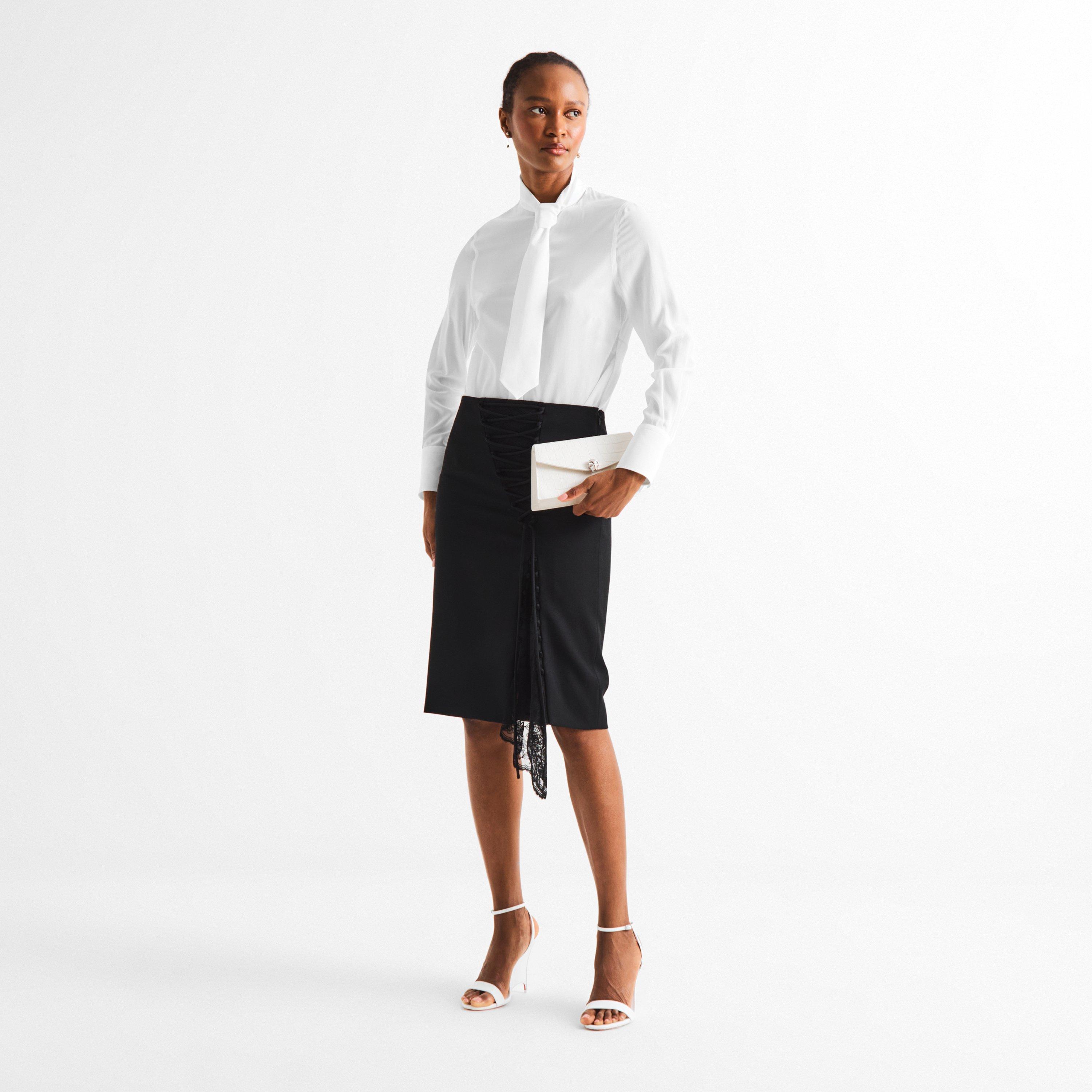White - Alexander McQueen - Alex Long Sleeve Tie Ld63 - 6