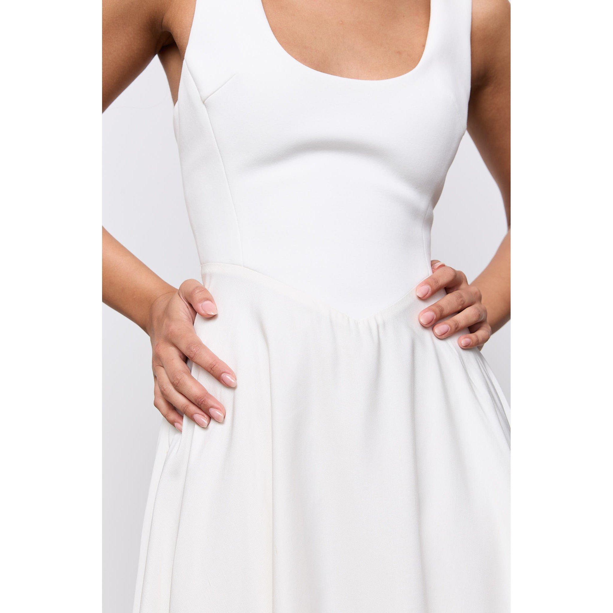 Ecru - Odd Muse - Womens Linen Midi Maxi Dress - 2