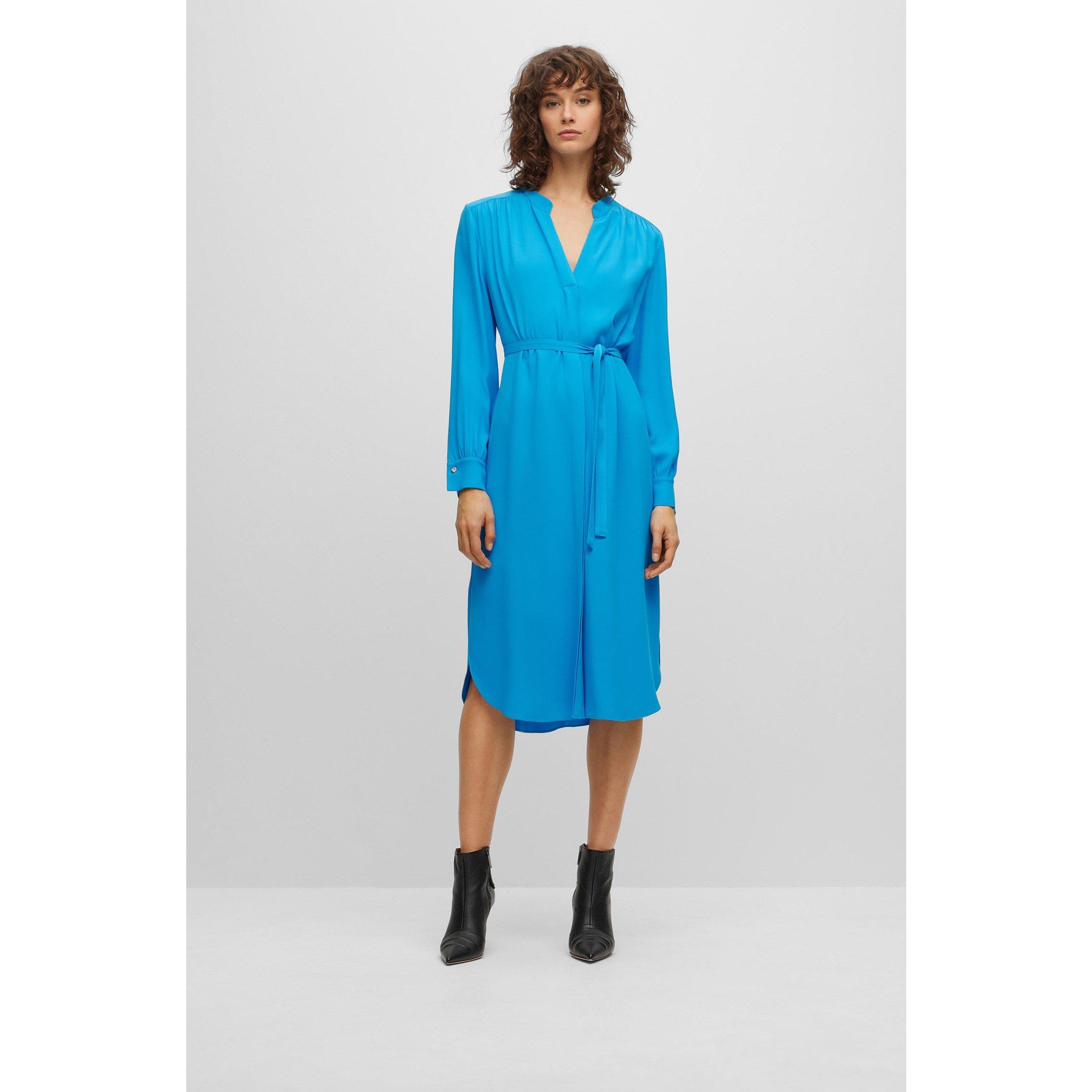 Bright Blue - Boss - Women's Dibanorah Wrap Dress - 6