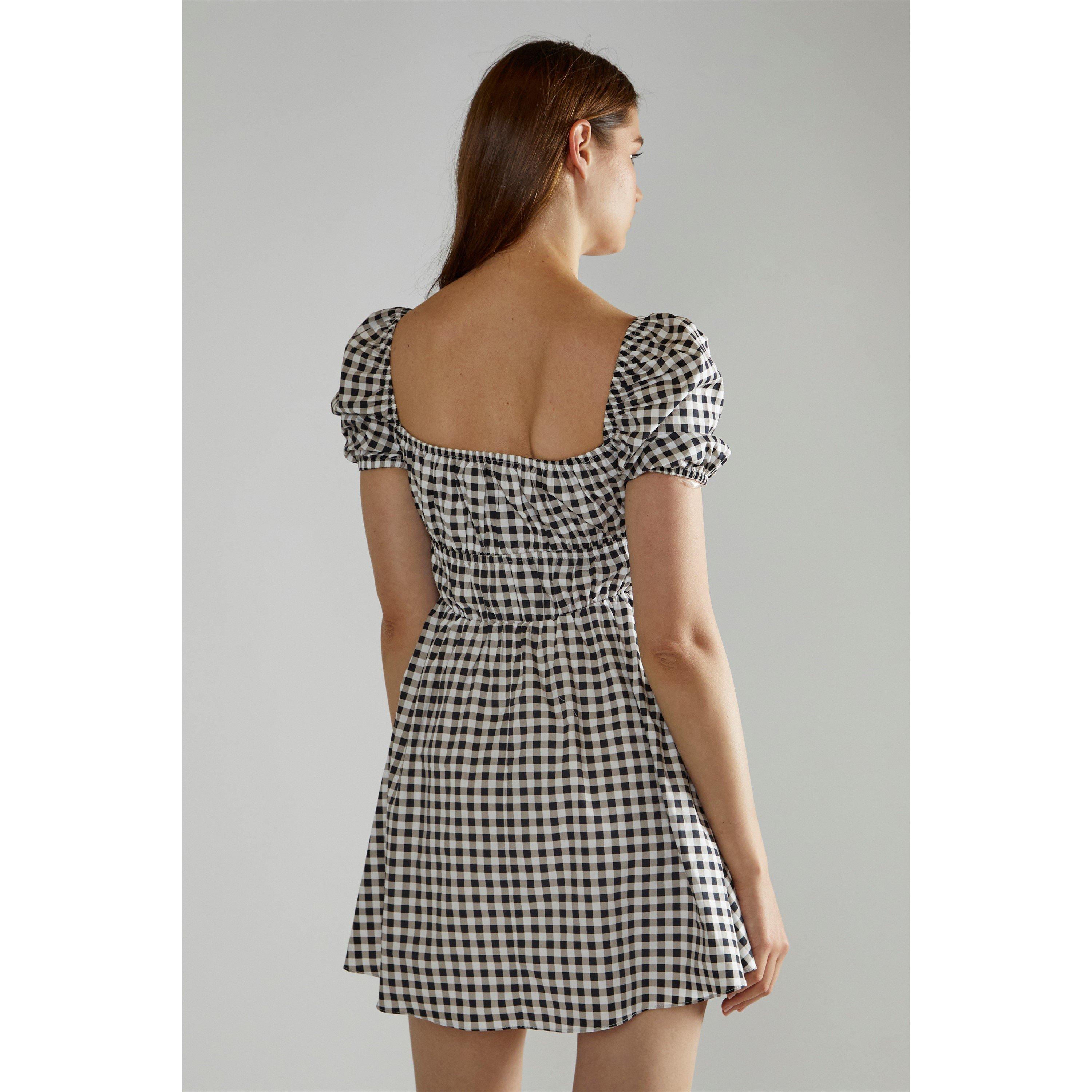 VIŠEBOJAN - Narrated - Black White Gingham-Print Skater Mini-Dress - 3