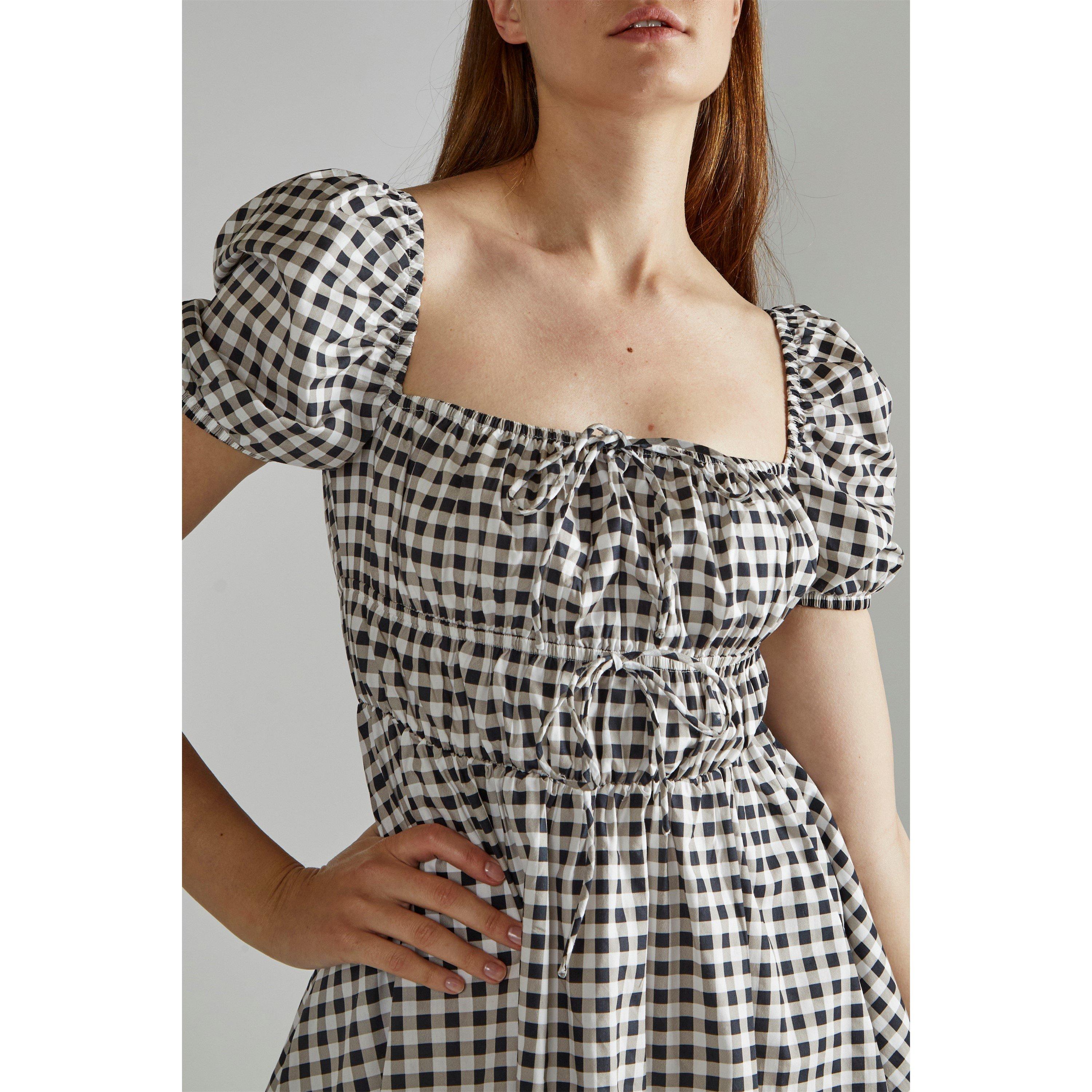 VIŠEBOJAN - Narrated - Black White Gingham-Print Skater Mini-Dress - 4