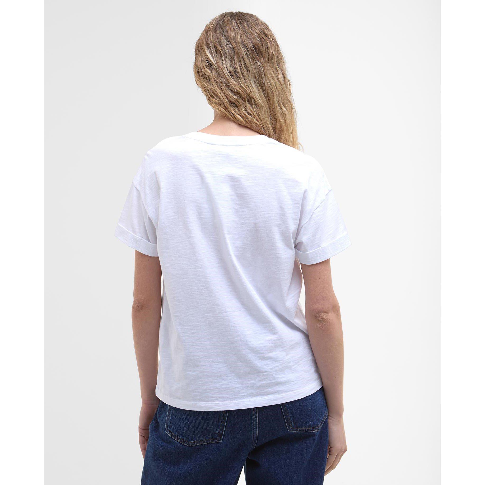 White - Barbour - Women's Cloverford Regular Fit T-Shirt - 3