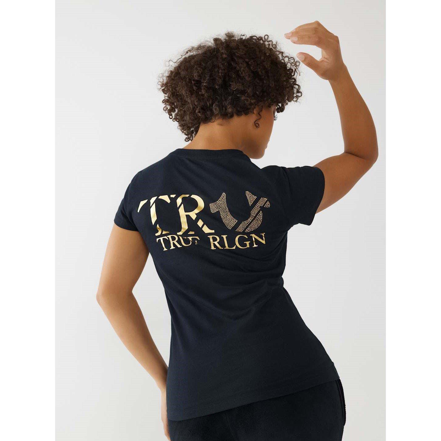 Jet Black - True Religion - Regular Fit V-Neck T-Shirt - 2