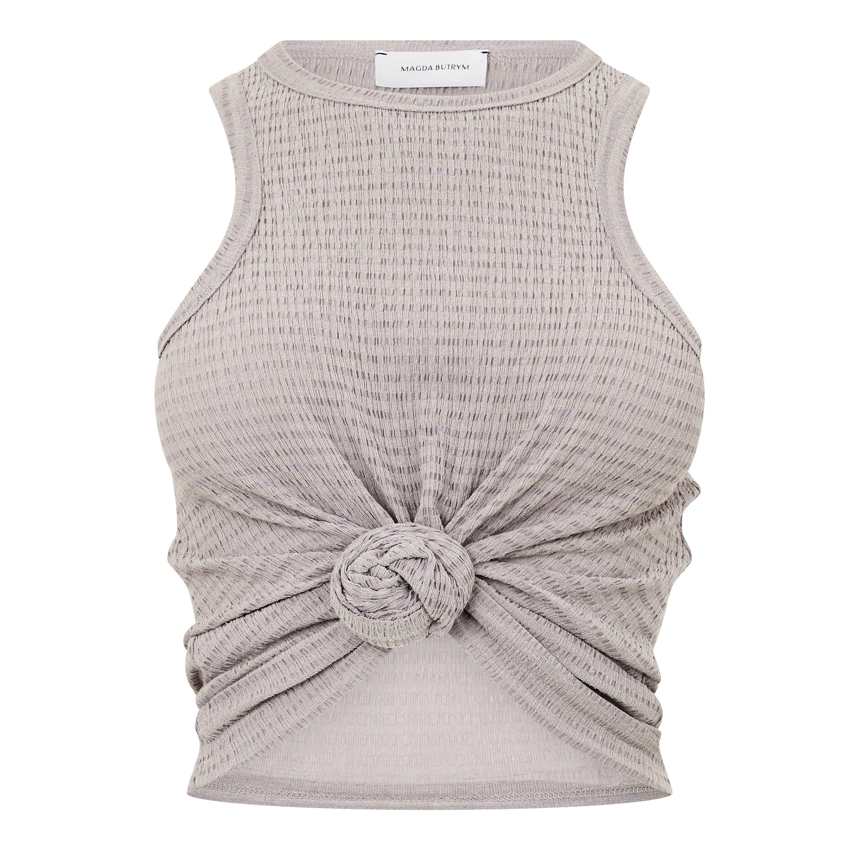 Brown - Magda Butrym - Women's Top 01 Short Sleeve Plain Shirt - 1