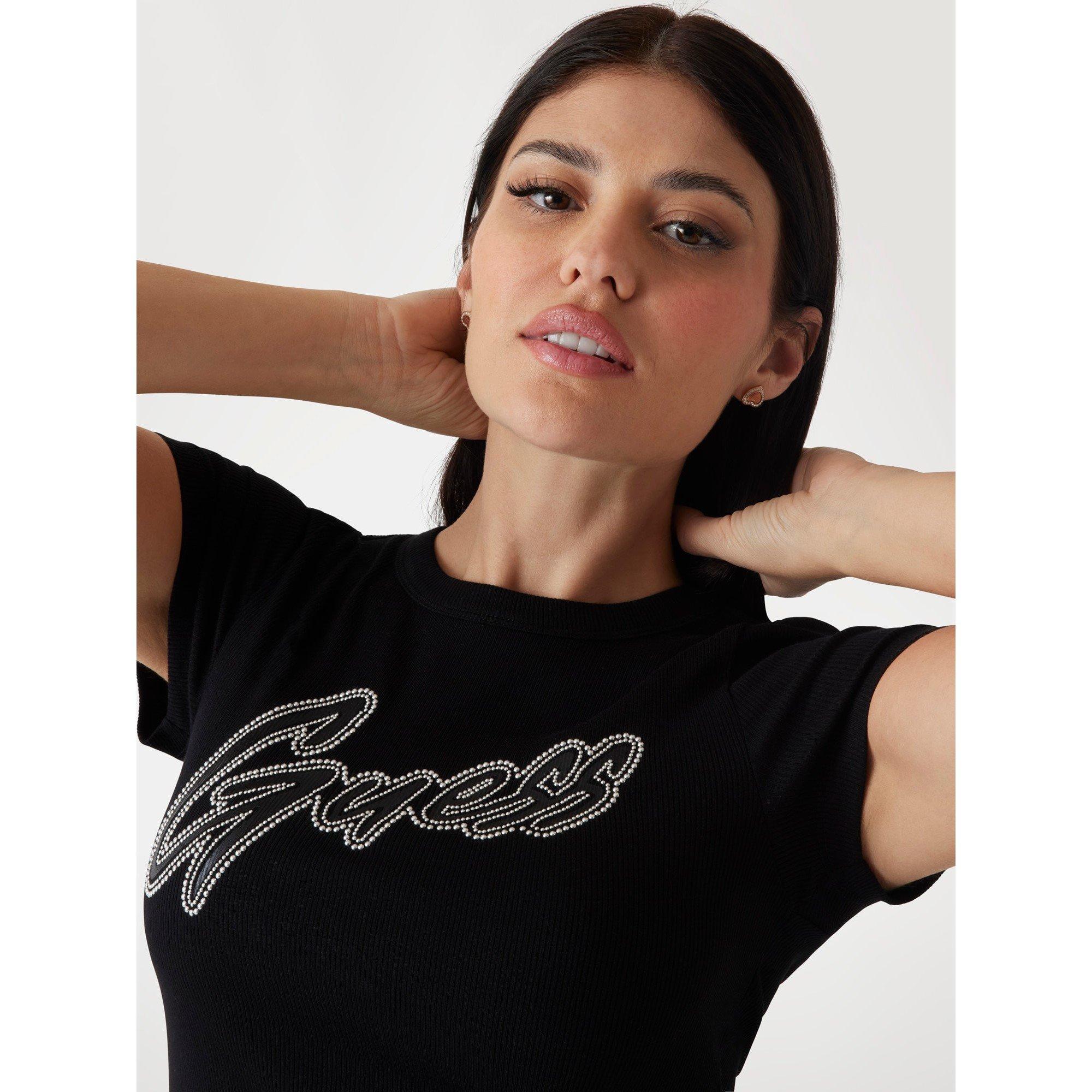 Jet Black - Guess - Guess Ss Cn Rib LG T Ld64 - 4