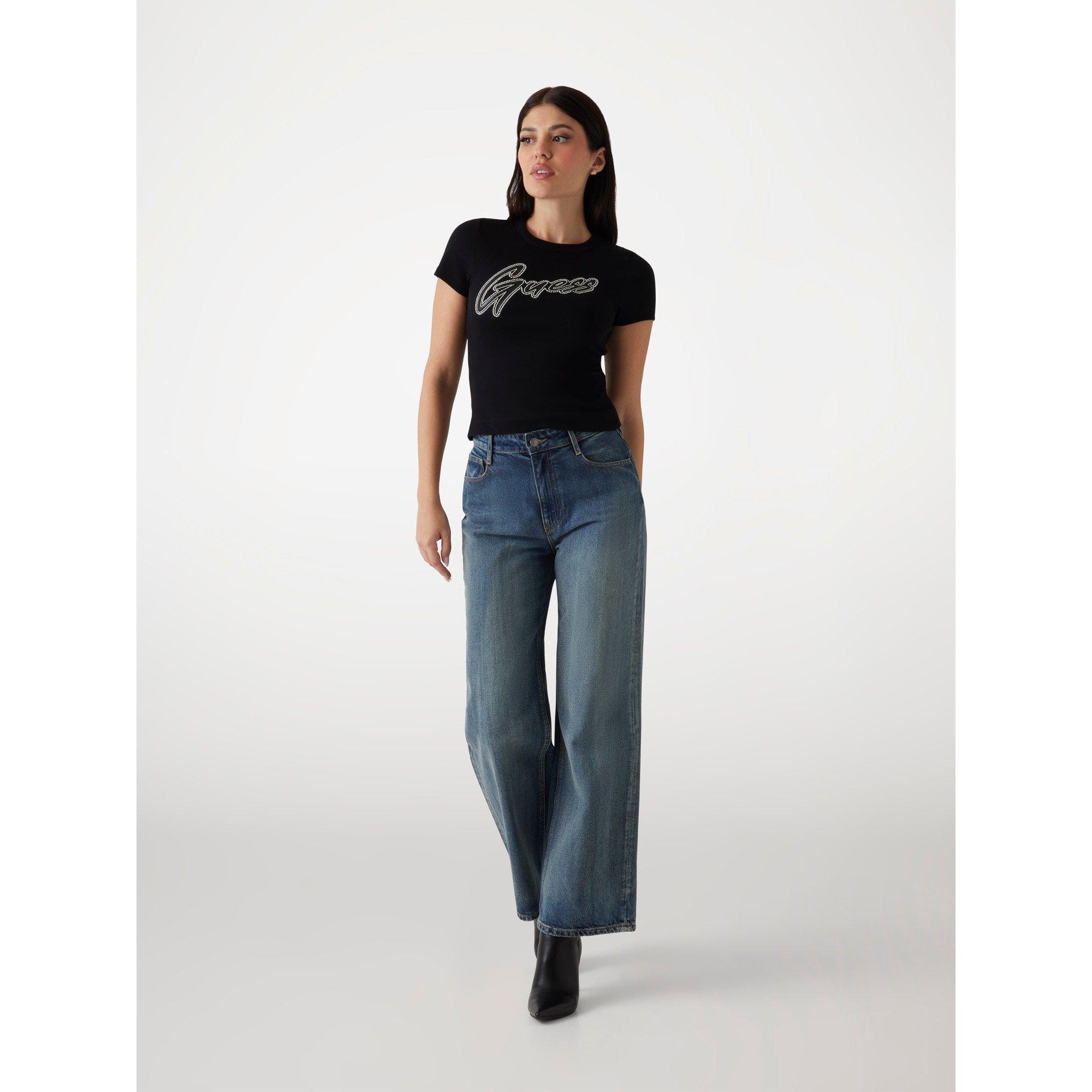 Jet Black - Guess - Guess Ss Cn Rib LG T Ld64 - 6