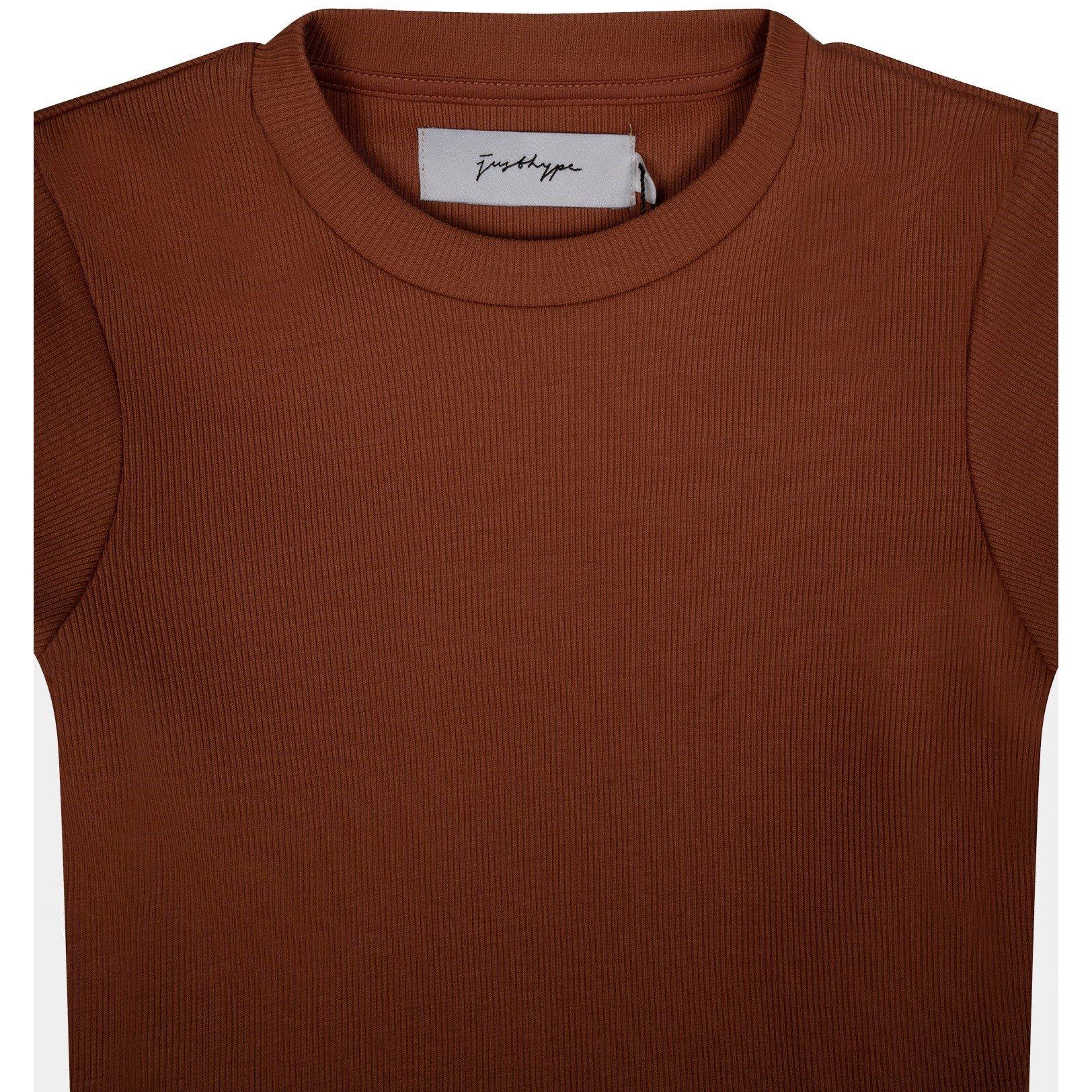 Castanho - Hype - Rib Cropped Regular Fit T-Shirt - 2