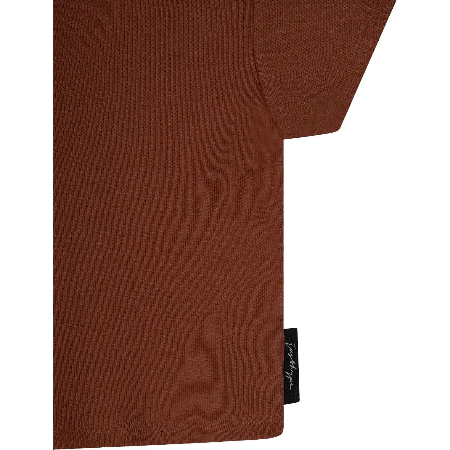 Castanho - Hype - Rib Cropped Regular Fit T-Shirt - 4