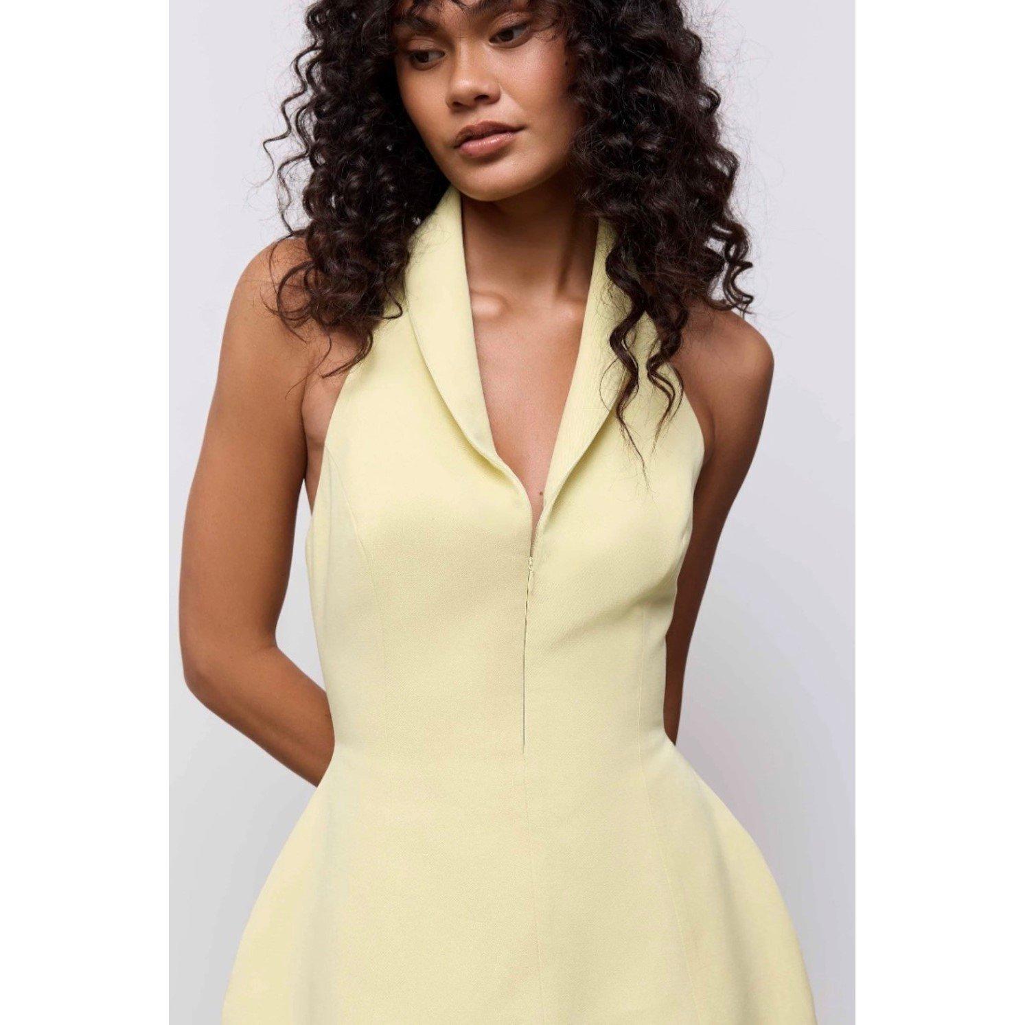 Lemon - Odd Muse - Womens Zip Collar Mini Dress - 1