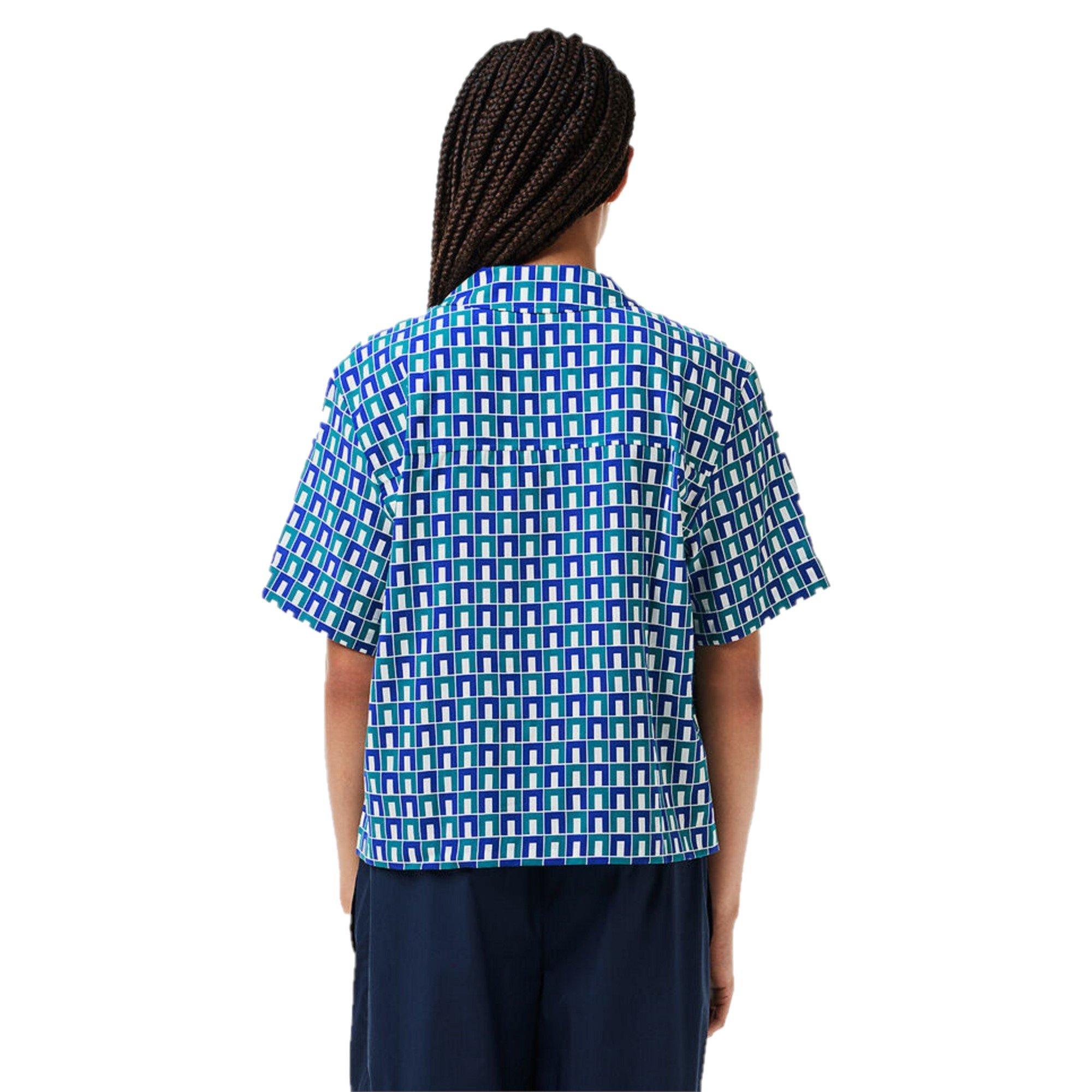 Mascarpone/Sloe - Lacoste - Women's Short-Sleeve Patterned Shirt - 2
