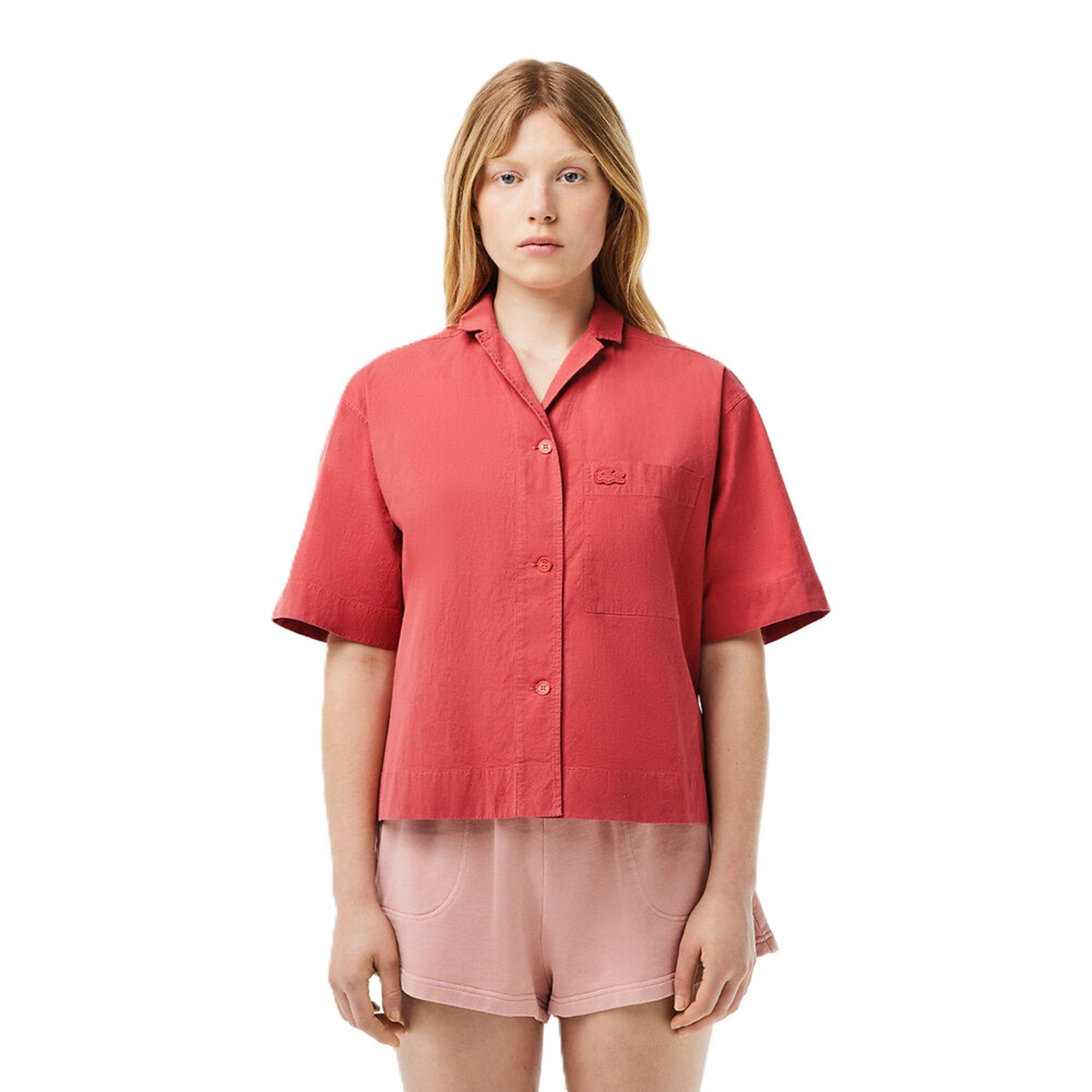 Lacoste Women's Short-Sleeve Plain Shirt - Sierra Red - 10 (38)