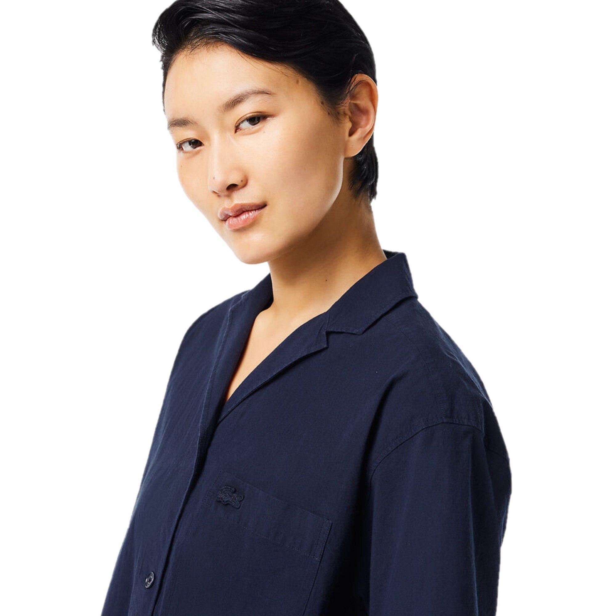 Azul Marinho - Lacoste - Women's Short-Sleeve Plain Shirt - 3