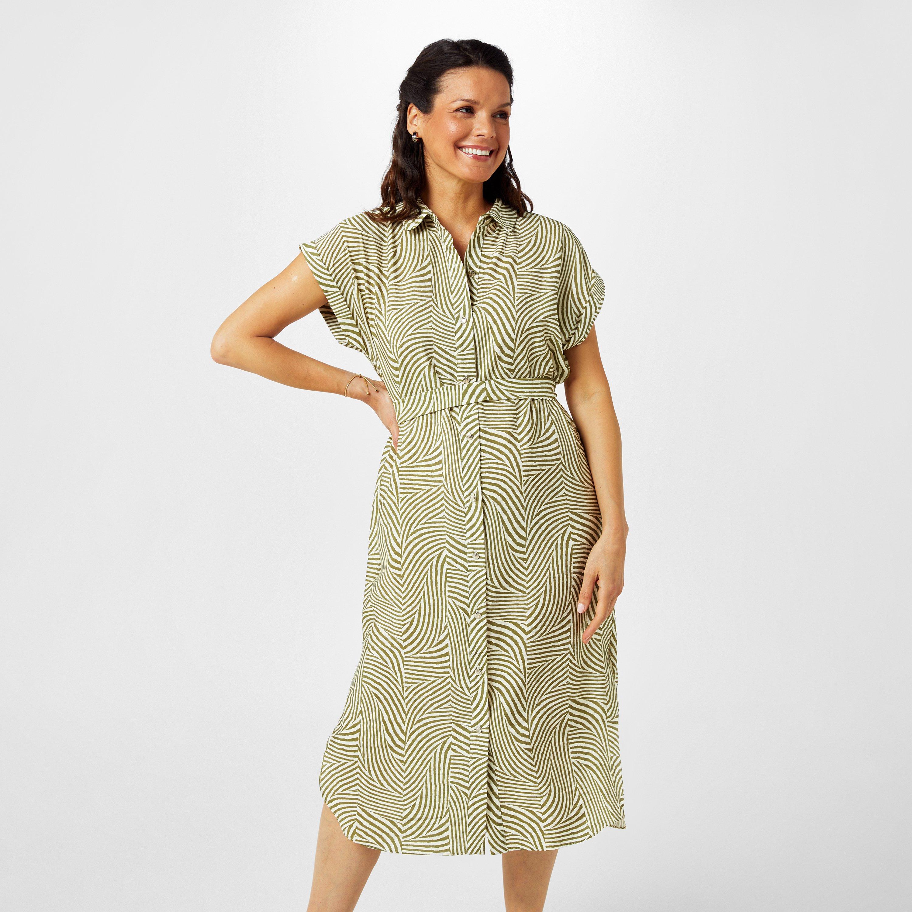 Groene Chevron - Biba - Biba Printed Shirt Dress - 3