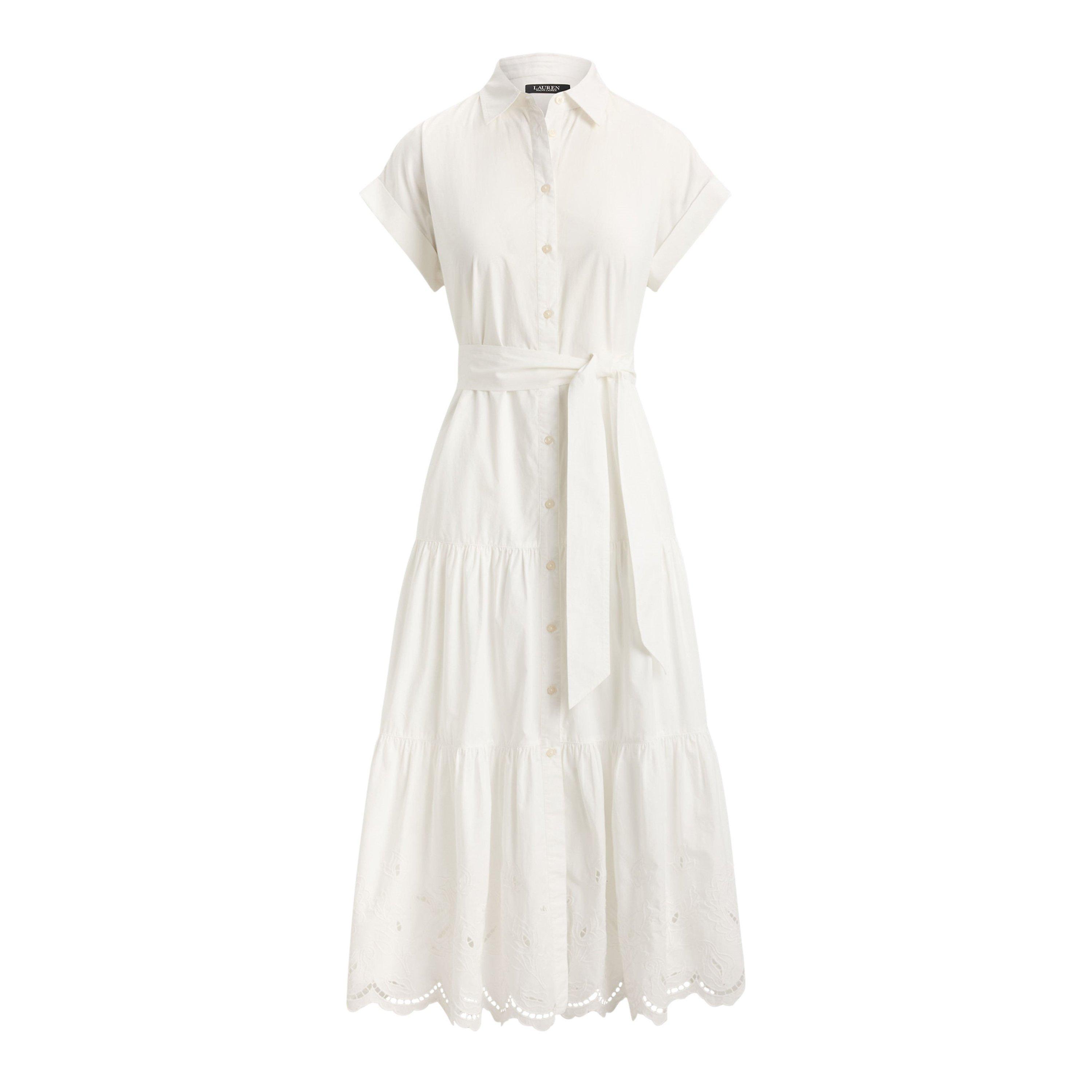 Lauren By Ralph Lauren Women's Shirt Dress - White - 8 (XS)