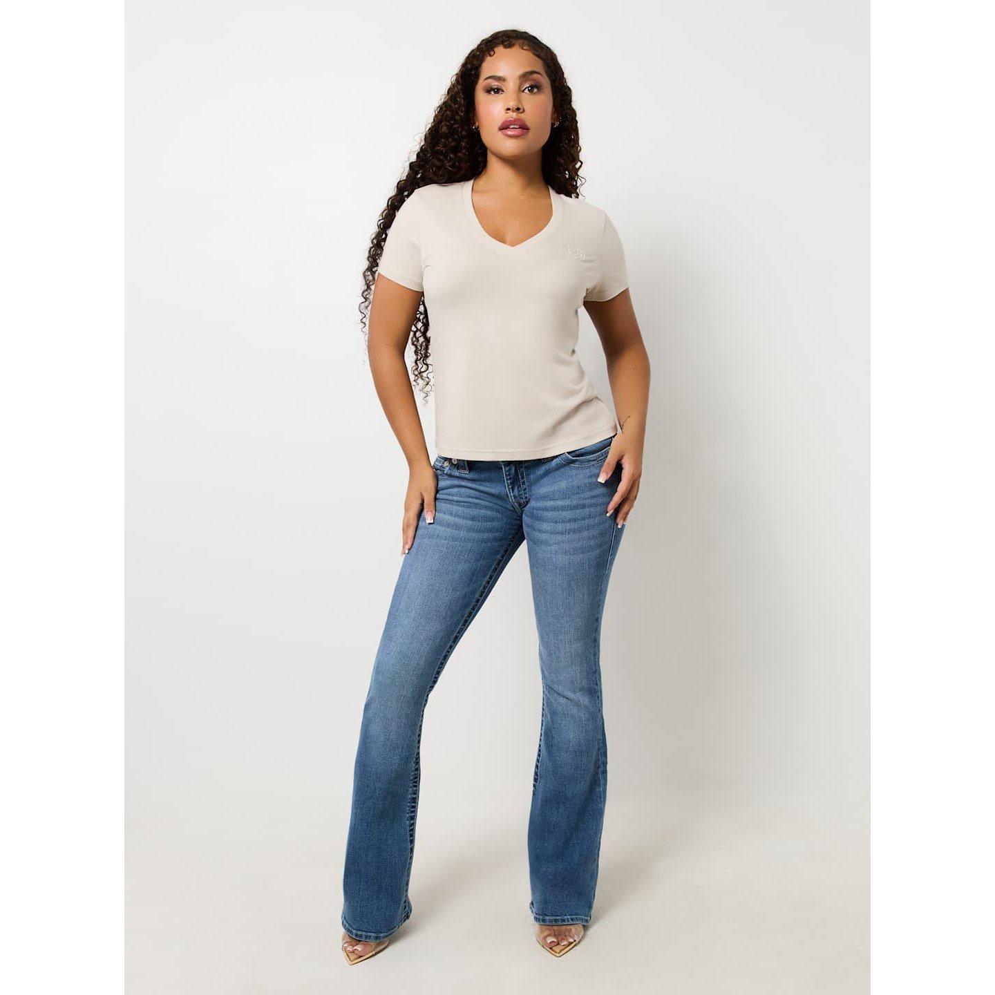 Silver Lining - True Religion - Horseshoe V-Neck T-Shirt Womens - 4