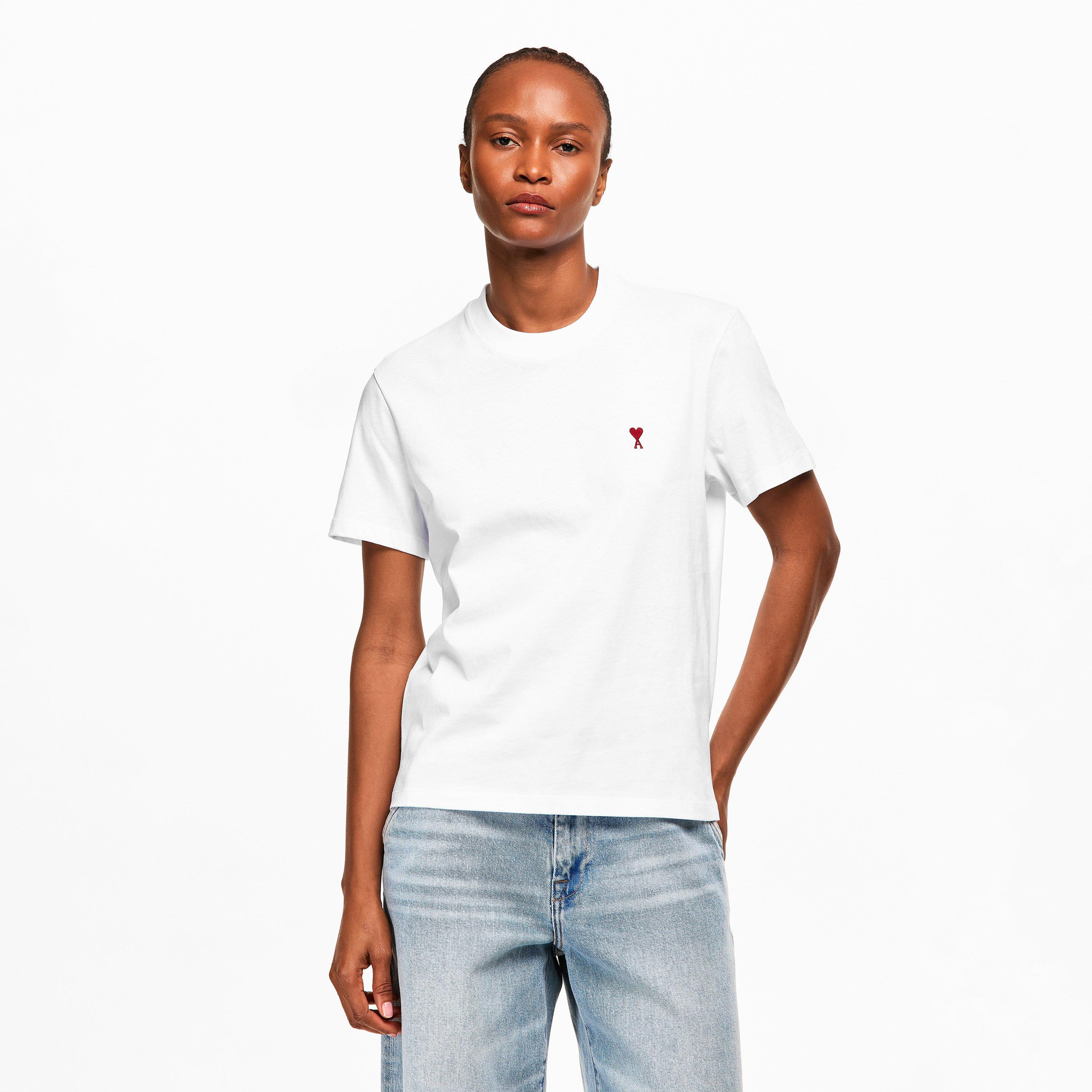 White - Ami Paris - Women's Heart T-Shirt - 3