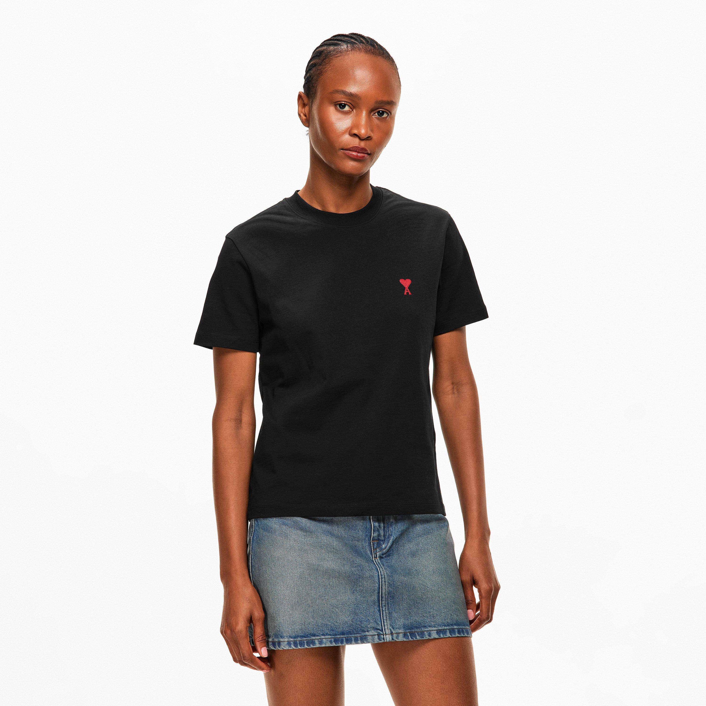 Black - Ami Paris - Women's Heart T-Shirt - 3