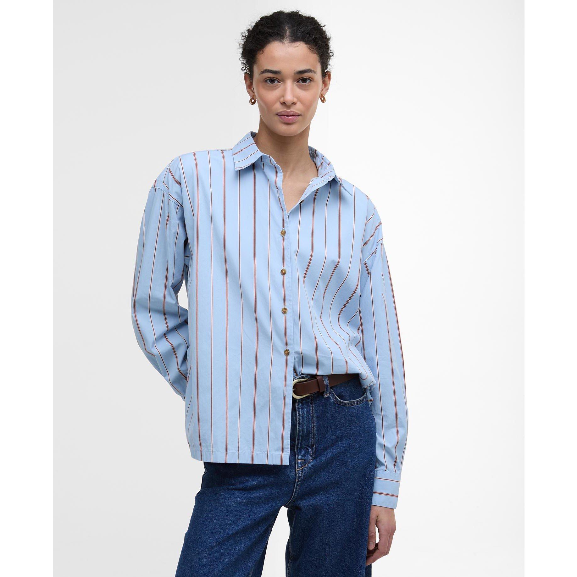 Ice Blue Stripe - Barbour - Saffron Striped Relaxed Shirt - 2