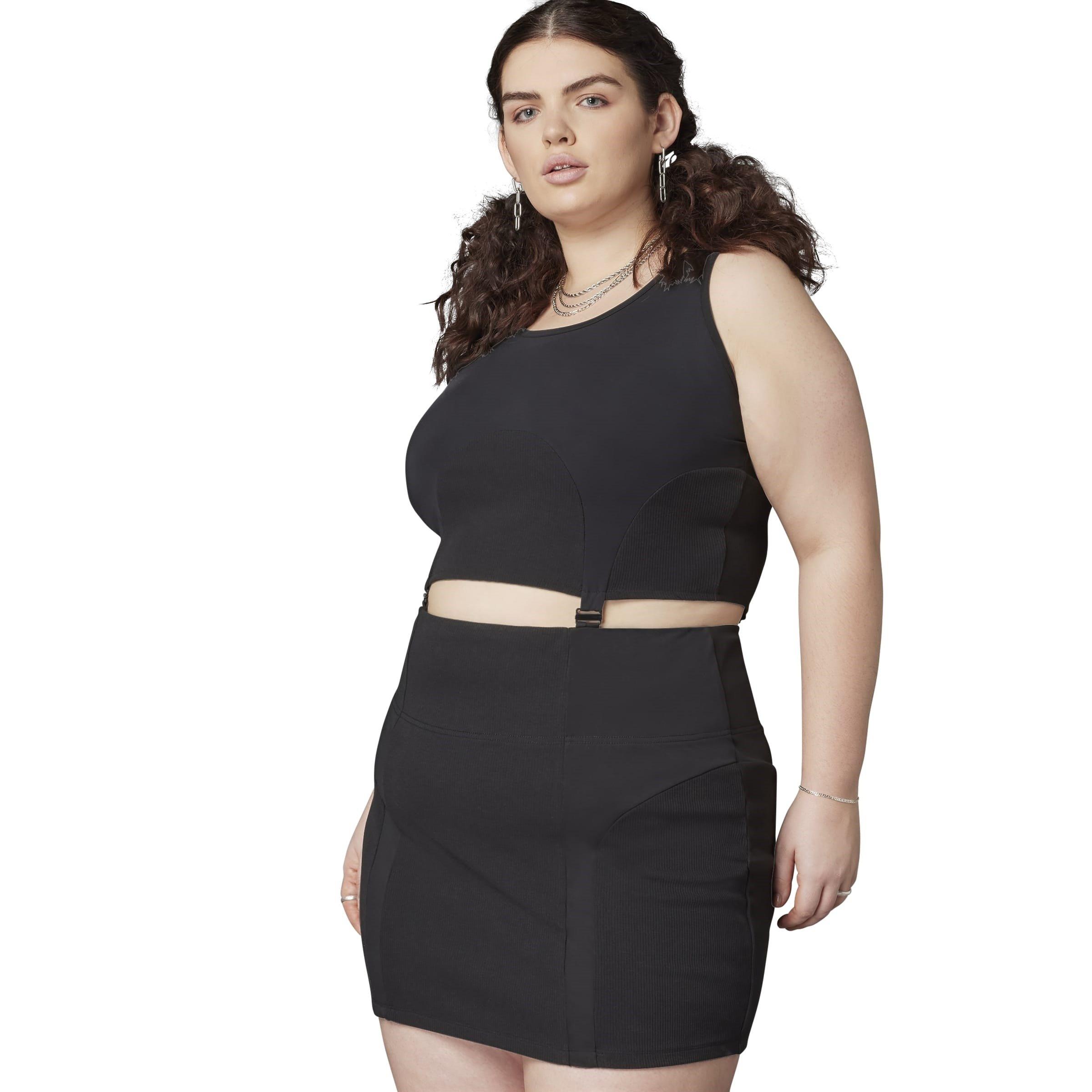 Black - adidas Originals - Women's Rib Cut Out Dress - 12