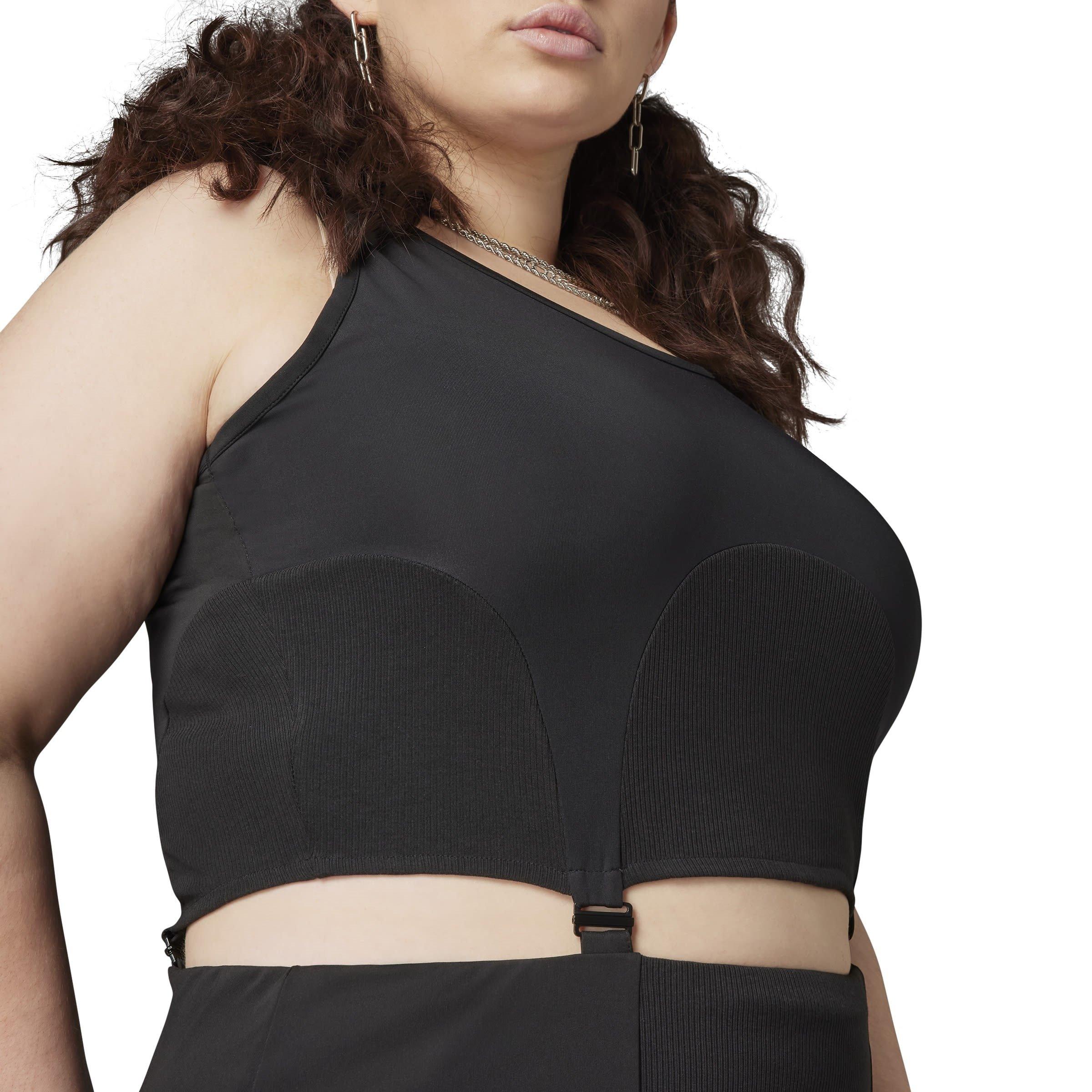 Black - adidas Originals - Women's Rib Cut Out Dress - 16