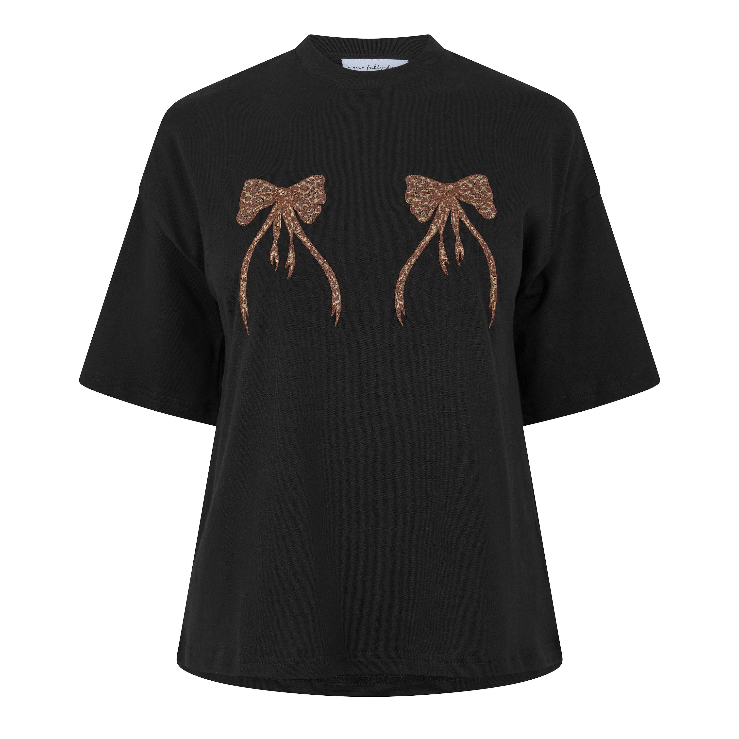 Black - Never Fully Dressed - Never Black Bow Tee Ld64 - 1
