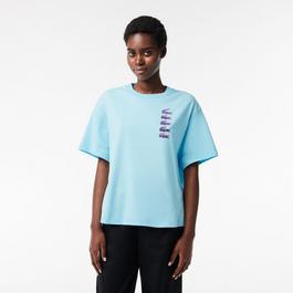 Lacoste Oversized Iconic Croc Print Cotton T Shirt