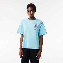Lacoste Oversized Iconic Croc Print Cotton T-Shirt