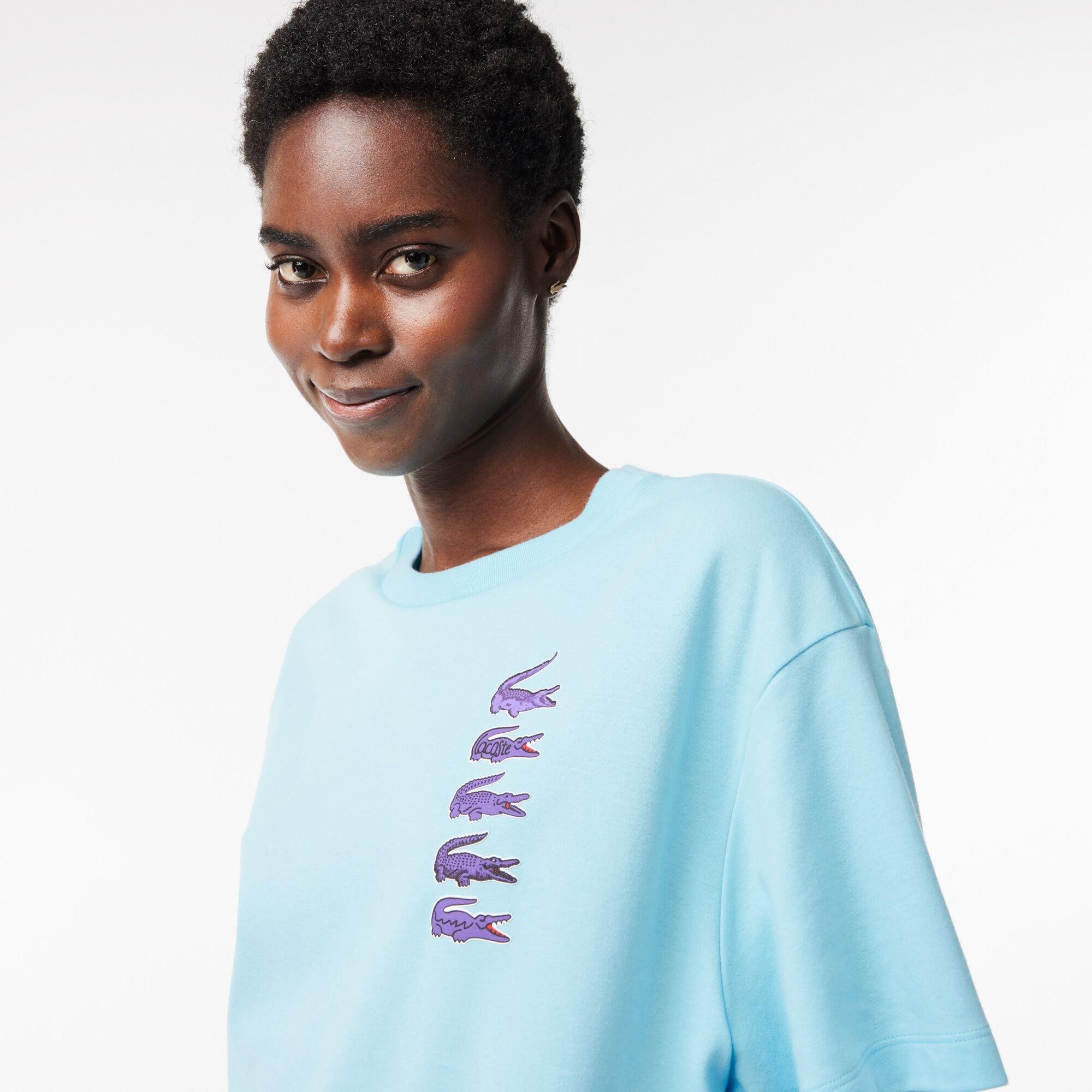 Agrion - Lacoste - Oversized Iconic Croc Print Cotton T-Shirt - 2
