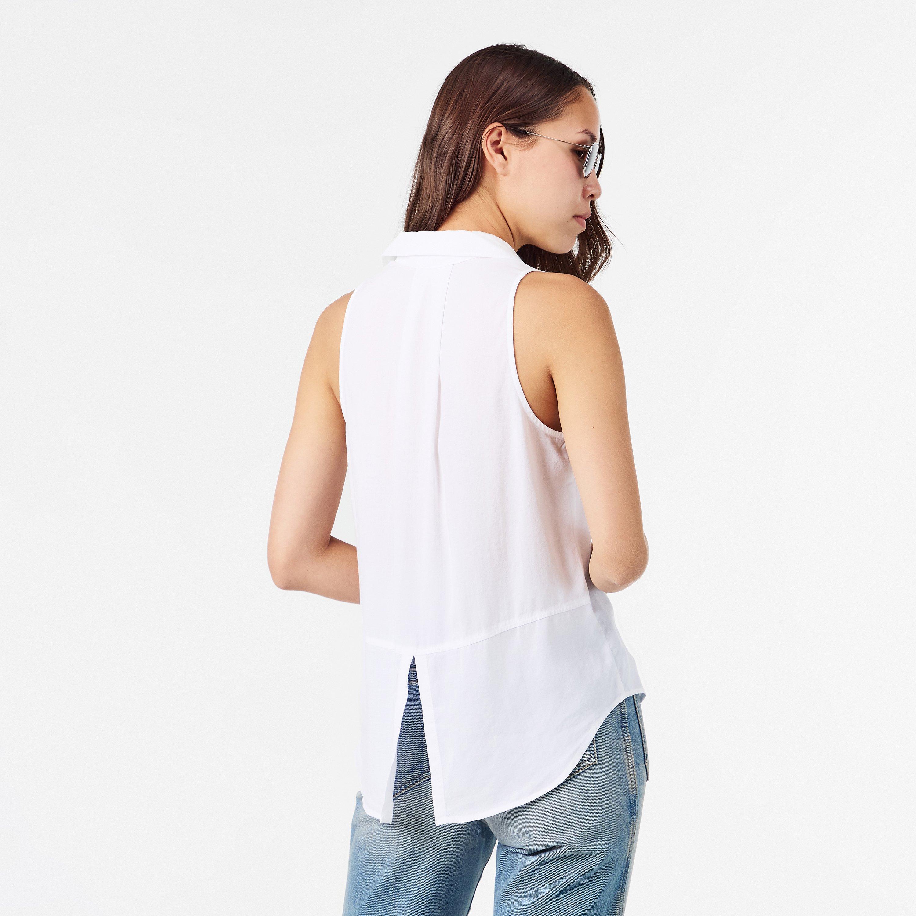 White - Bella Dahl - Women's Regular Fit Split Back T-Shirt - 4